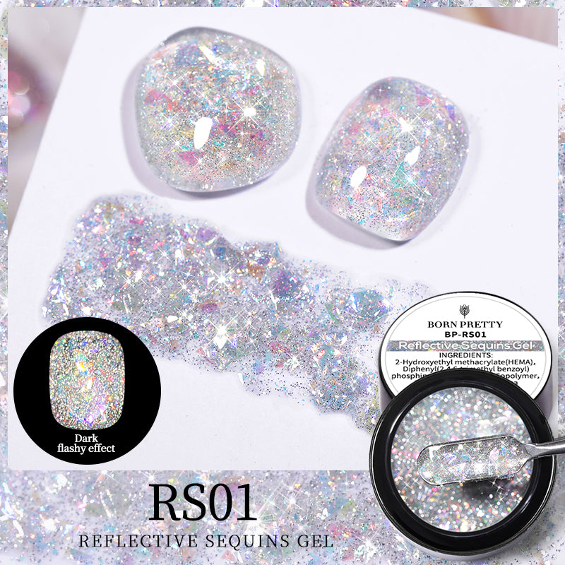 Reflective Disco Gel Nail Polish - High Shine Mirror Effect Nail Art for Parties, Clubs & Special Occasions | Born Pretty Professional Nail Salon Supplies