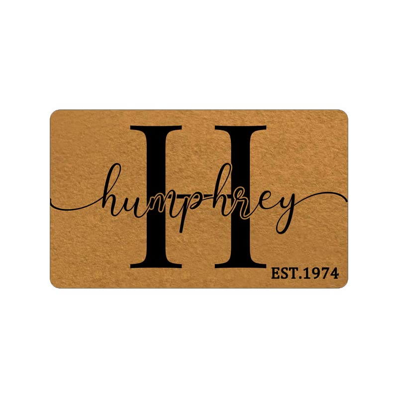 Custom Personalized Initial EST Doormat - Durable Low Profile Non-Slip Welcome Mat for Indoor & Outdoor Use - Perfect for Entryway, Patio, High Traffic Areas - Great Gift Idea for Housewarming & Holidays