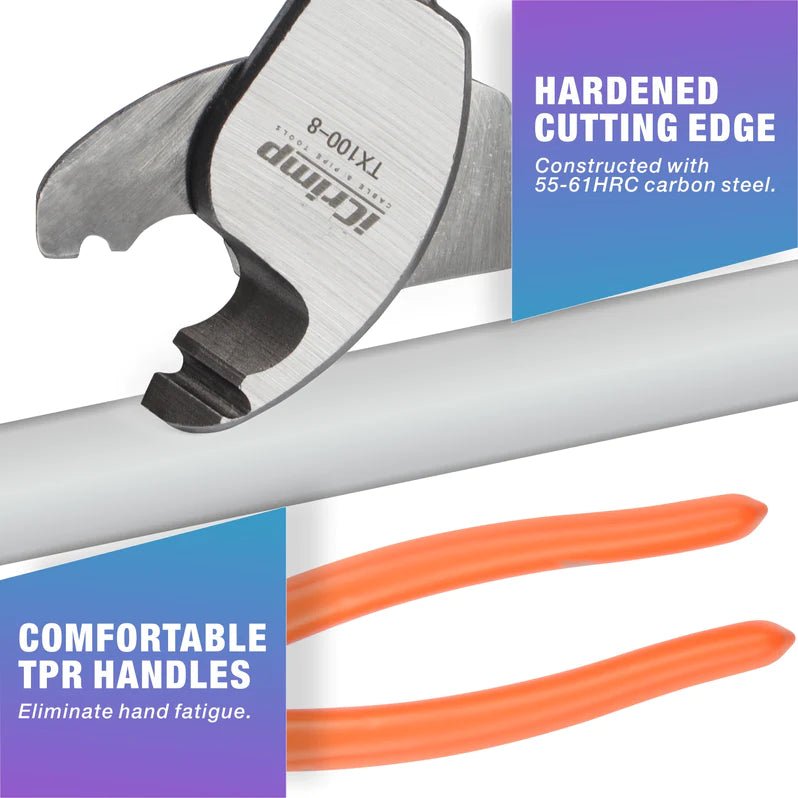 TX100 8 Wire Cable Cutter - Heavy Duty Copper & Aluminum Wire Cutter for 35mm² Cables | Ideal for Electricians, DIY Projects & Industrial Use