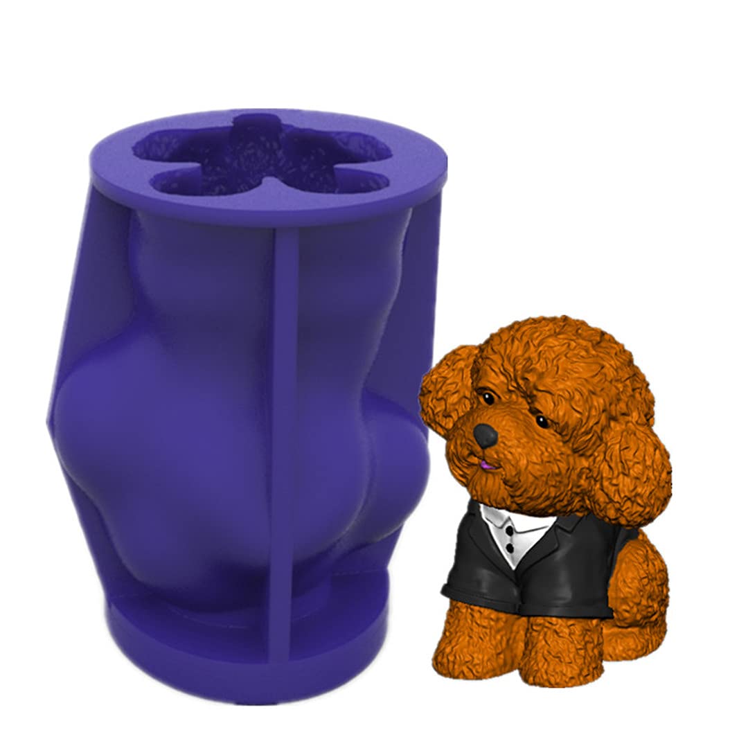 3D Silicone Dog Candle & Soap Molds - Pug Teddy Dog Fondant Chocolate Cake Baking Molds for DIY Art Crafts | Perfect for Birthday Parties, Wedding Decorations, and Home Baking Projects