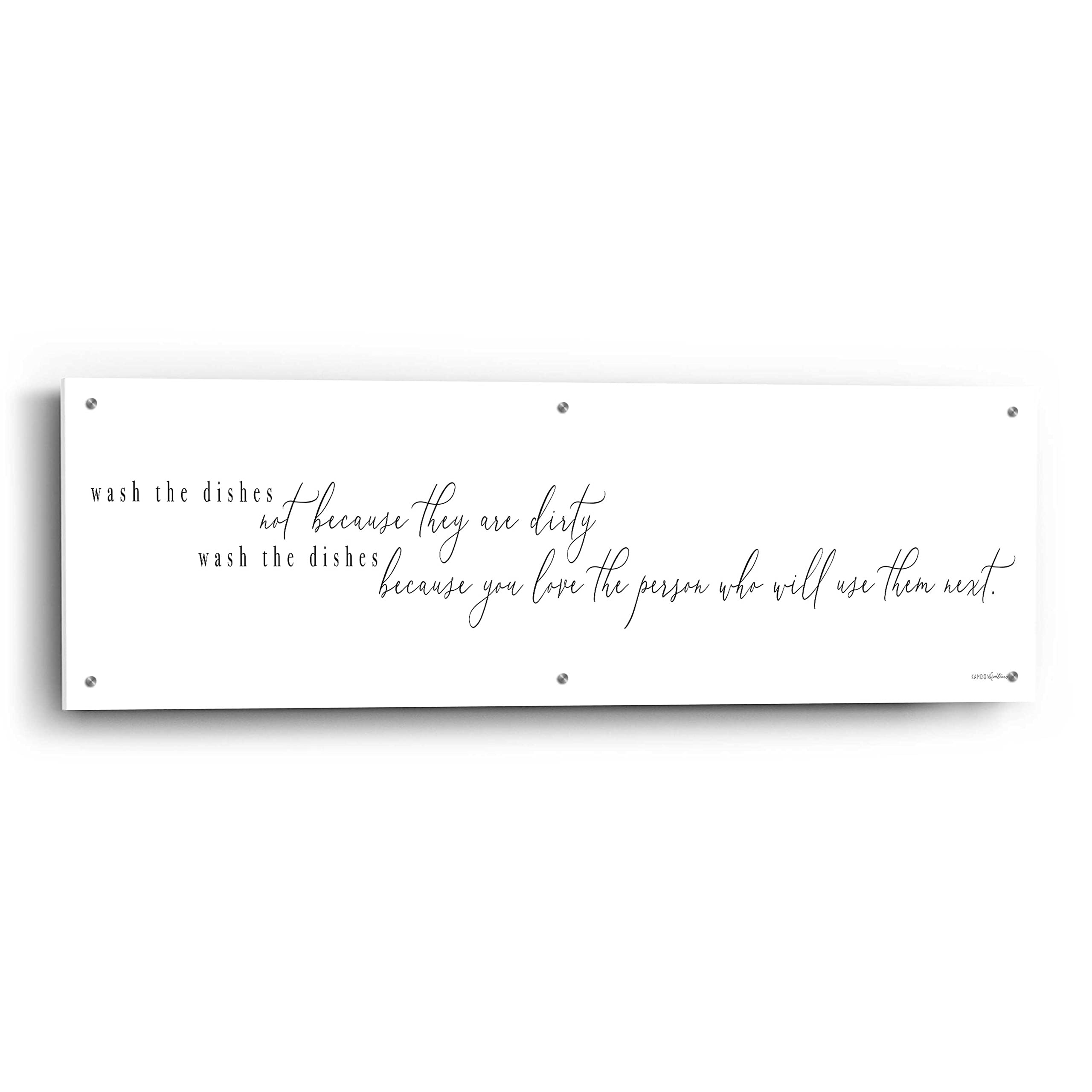 Epic Art 'Wash The Dishes' by Kamdon Kreations - 48x16 Inch Modern Acrylic Glass Wall Decor - Perfect for Kitchen, Dining Room & Funny Home Decor