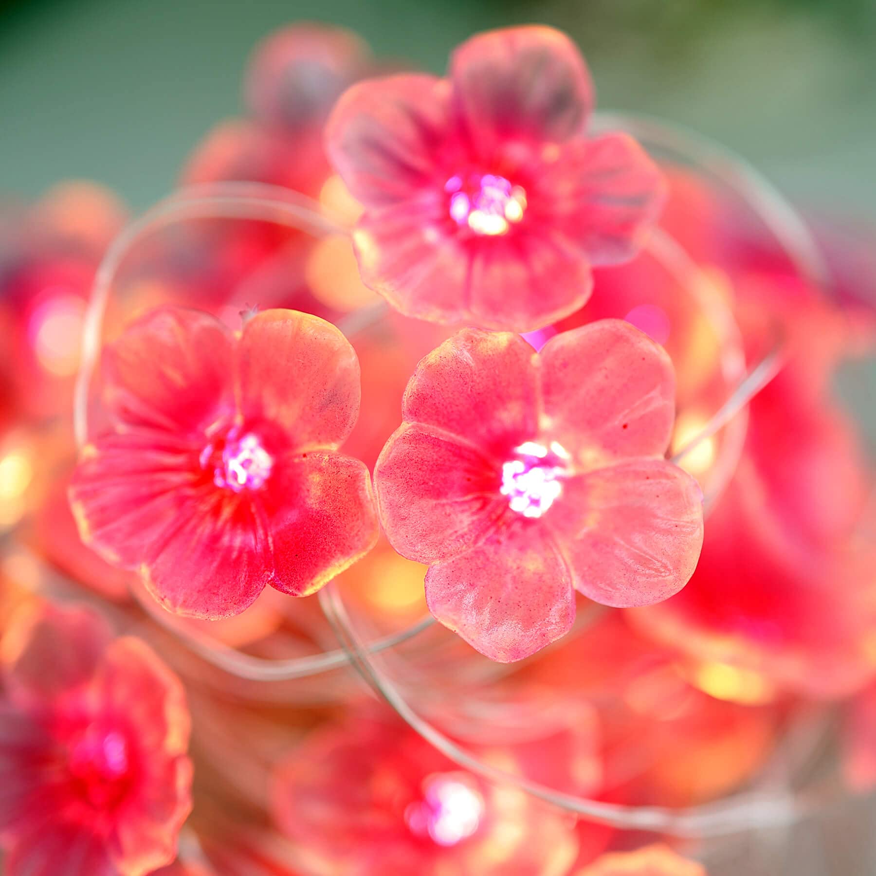 Cherry Blossom Fairy String Lights - 10ft 30LED Sakura Pink Flower Lights with Timer & Remote Control, Romantic Floral Garland for Bedroom, Wedding, Party, Garden & Home Décor