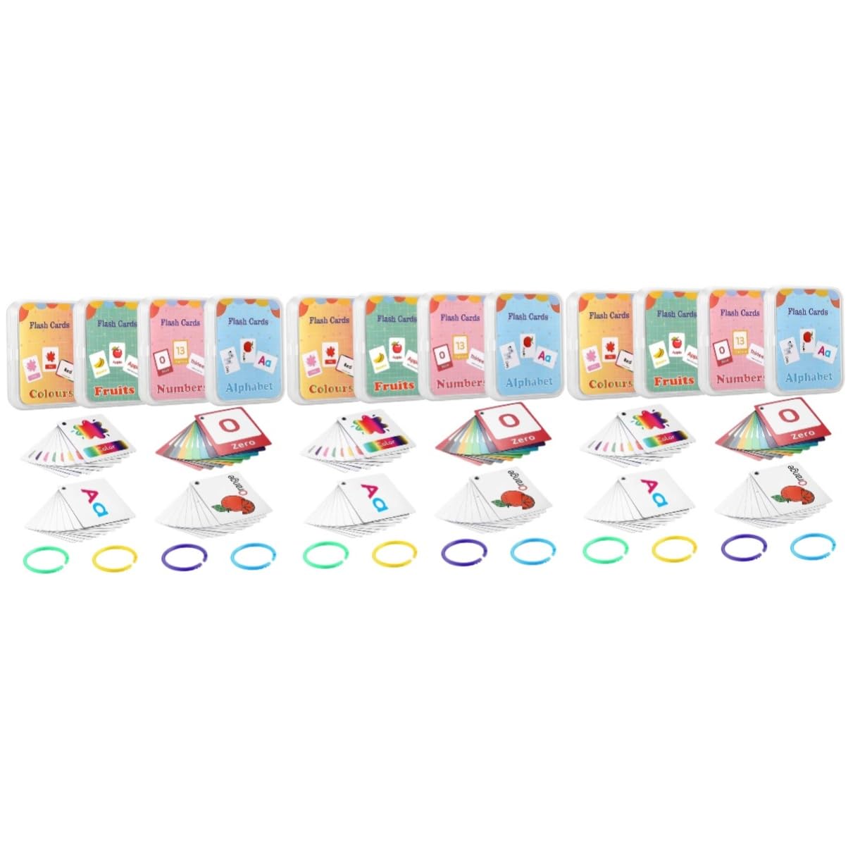 Vaguelly 12-Piece English Learning Flash Cards for Toddlers - Early Education Alphabet & Number Cards (300g Coated) - Perfect for Preschool Learning, Homeschooling & Montessori Activities