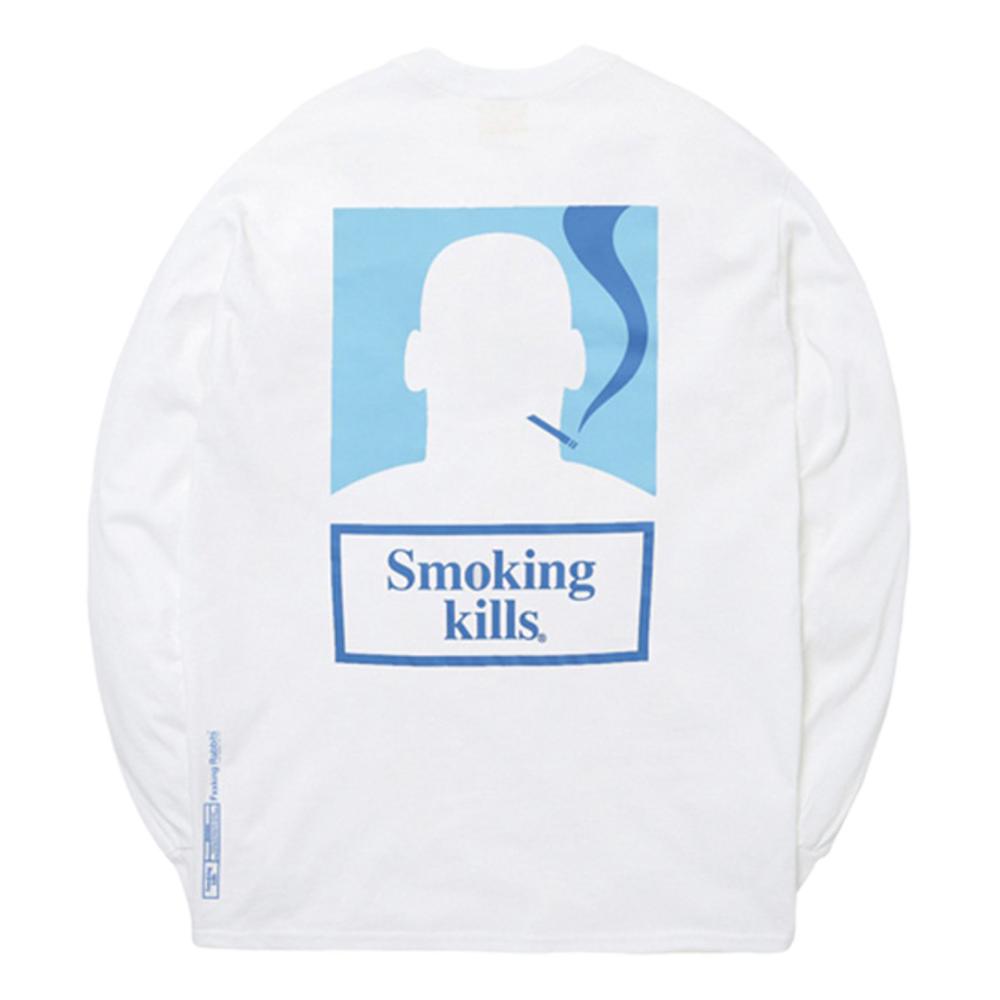 FR2 Silhouette Man Long Sleeve T-Shirt - White Cotton Crewneck Tee for Men | Casual Streetwear & Everyday Wear