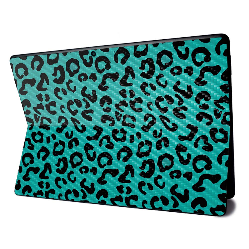 Premium Carbon Fiber Skin for Microsoft Surface Pro X - Teal Leopard Design | Textured Protective Cover | Easy Application & Removal | Made in USA | Perfect for Work, Travel & School Protection