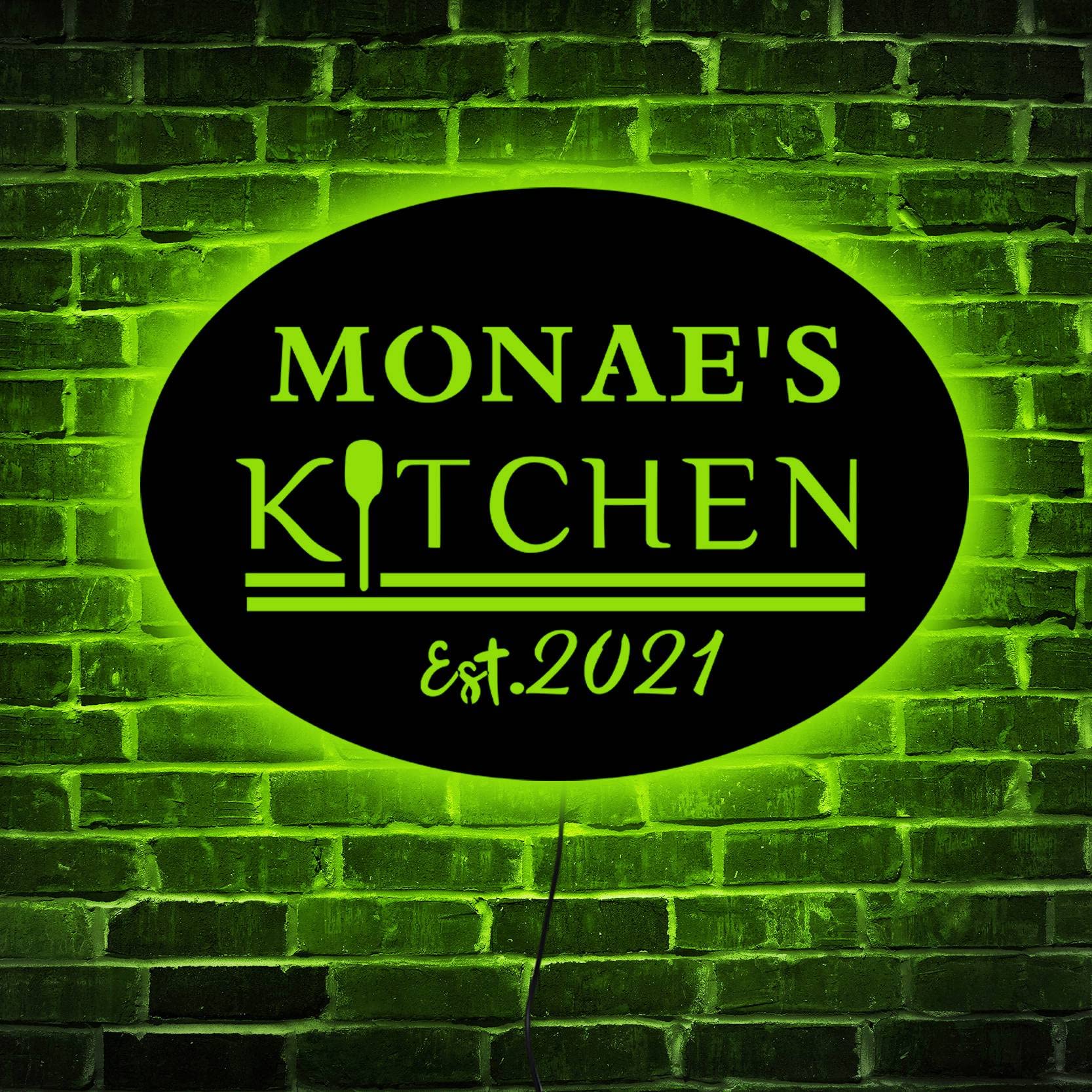 Custom LED Kitchen Neon Sign - Personalized Name Sign with Light Up Feature | Perfect for Home Decor, Housewarming Gifts & Restaurant Wall Art