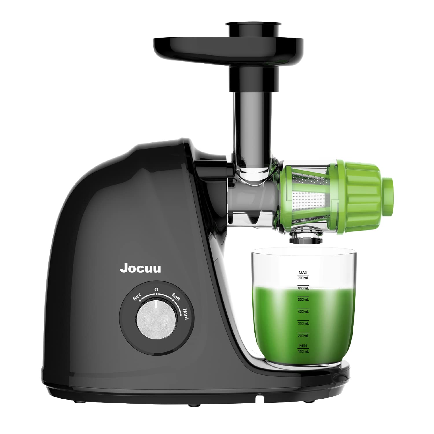 Premium Slow Masticating Juicer - 2-Speed Cold Press Juicer with Quiet Motor & Reverse Function - Easy to Clean Fruit & Vegetable Extractor - Includes Juice Recipes - Perfect for Healthy Juicing at Home (Black)