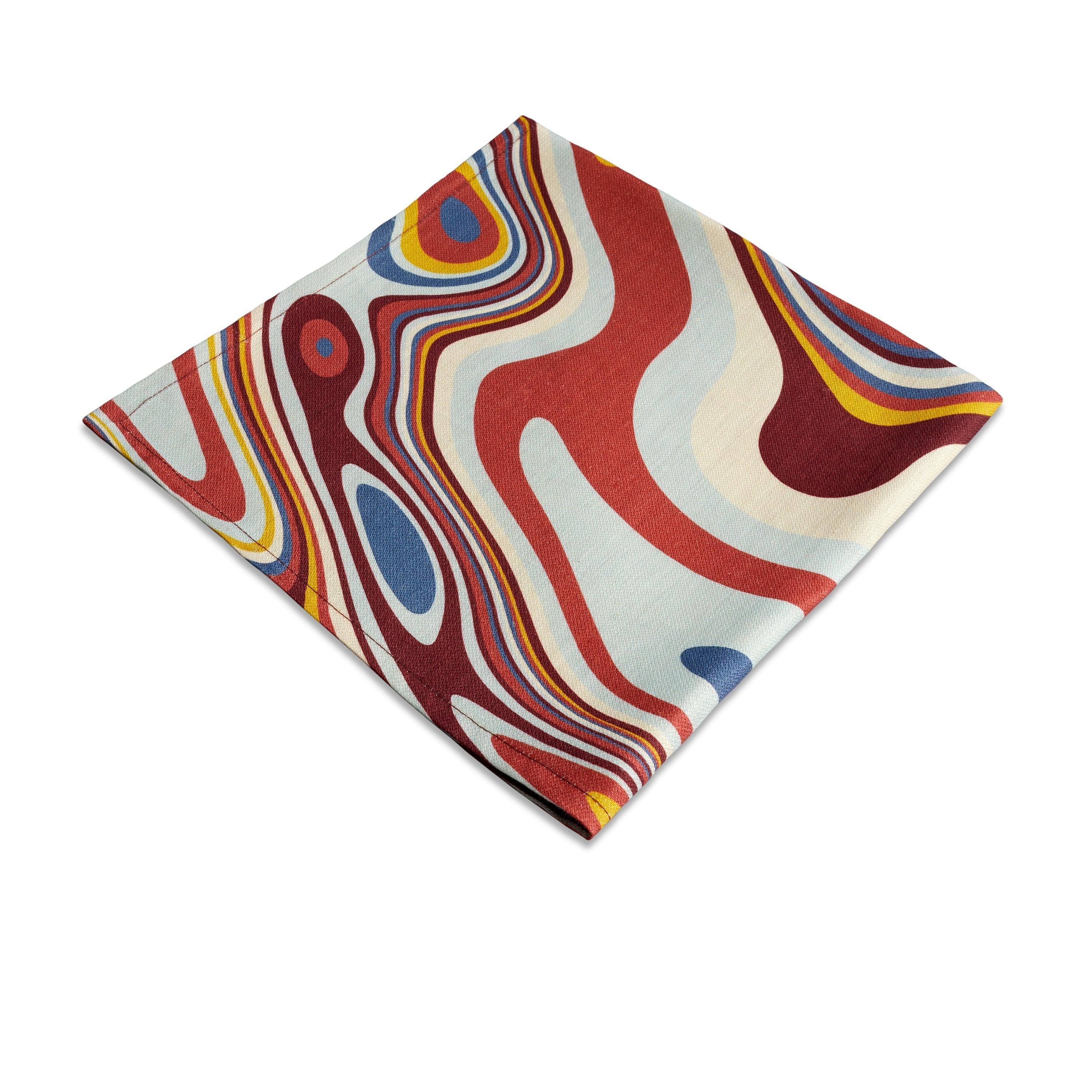 Premium Linen Sateen Wave Napkins Set of 4 - Soft & Elegant Dinner Napkins for Formal Dining, Wedding, Party & Home Decor (Multi-Color)