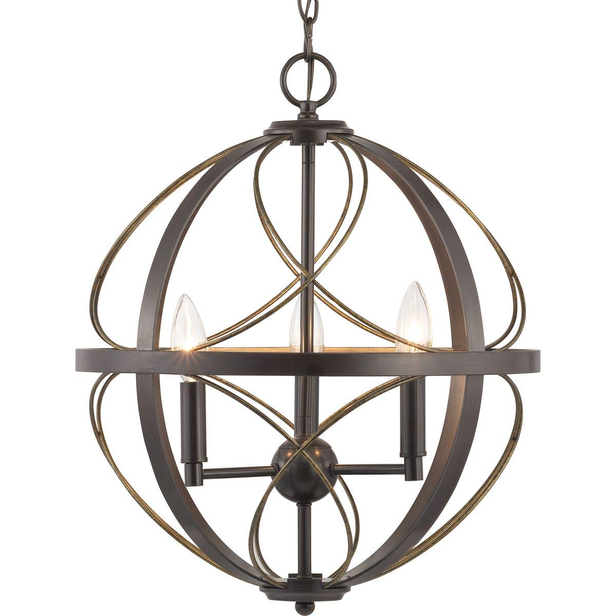 Brandywine Collection 3-Light Farmhouse Sphere Pendant Light in Antique Bronze - Perfect for Kitchen Island, Dining Room, and Entryway Lighting