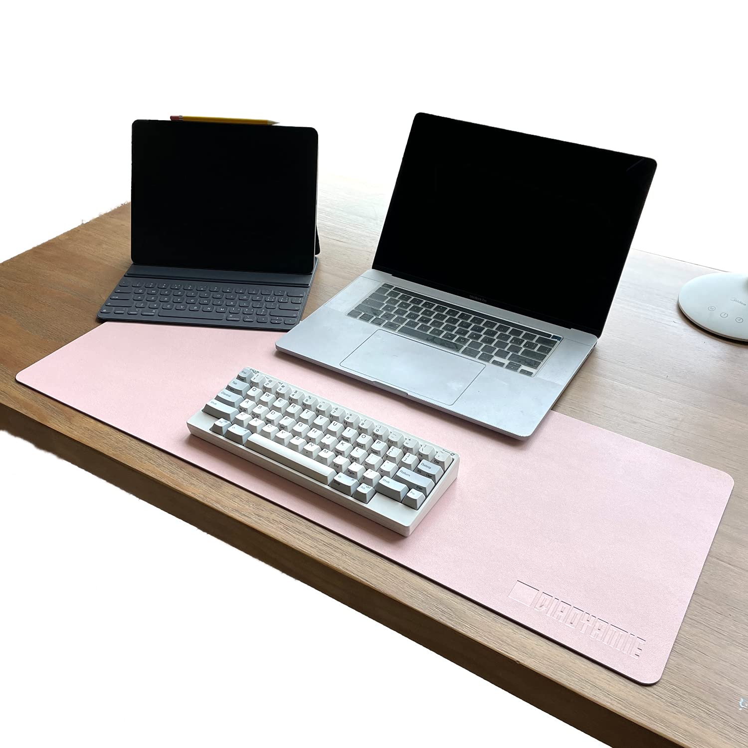 DIAOYAMIE Waterproof PVC Leather Desk Protector Mouse Pad - Non-Slip Office Desk Mat for Computer, Laptop & Writing (Pink) - Perfect for Home Office, Gaming & Workspace Organization