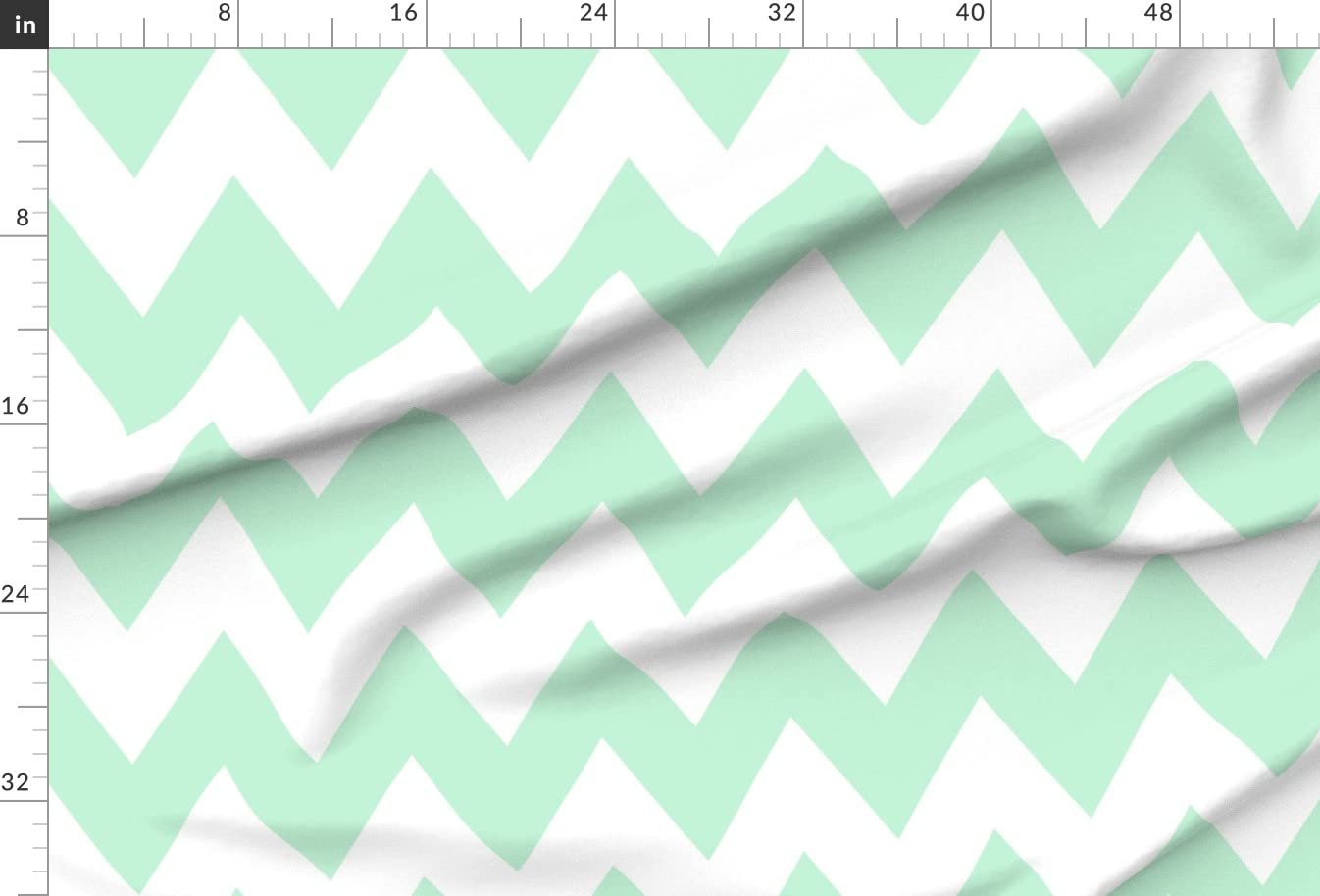 Chevron Ice Mint Green Satin Fabric by The Yard - Premium Printed Fabric for Sewing, Lining, Apparel, Fashion, Blankets & Home Decor | Perfect for DIY Projects, Dresses, Curtains & Crafting