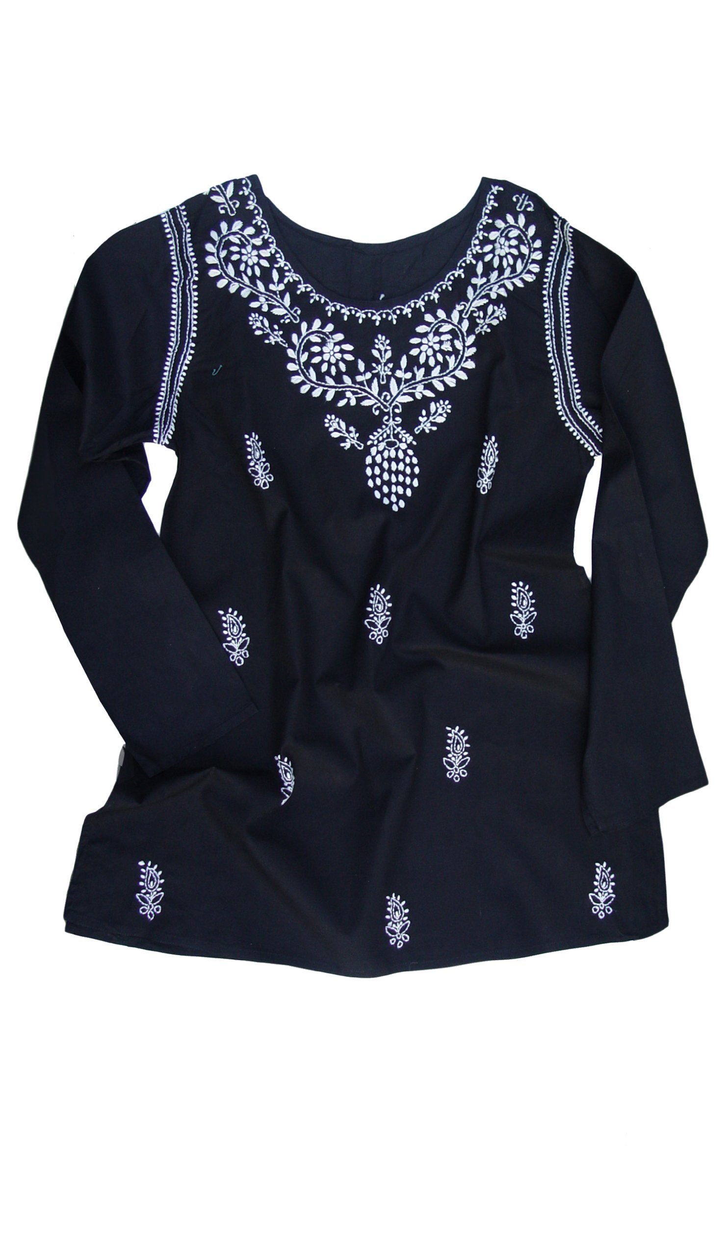 Hand Embroidered Cotton Tunic Top Kurti Blouse for Women | Elegant Ethnic Wear for Parties, Weddings & Festive Occasions