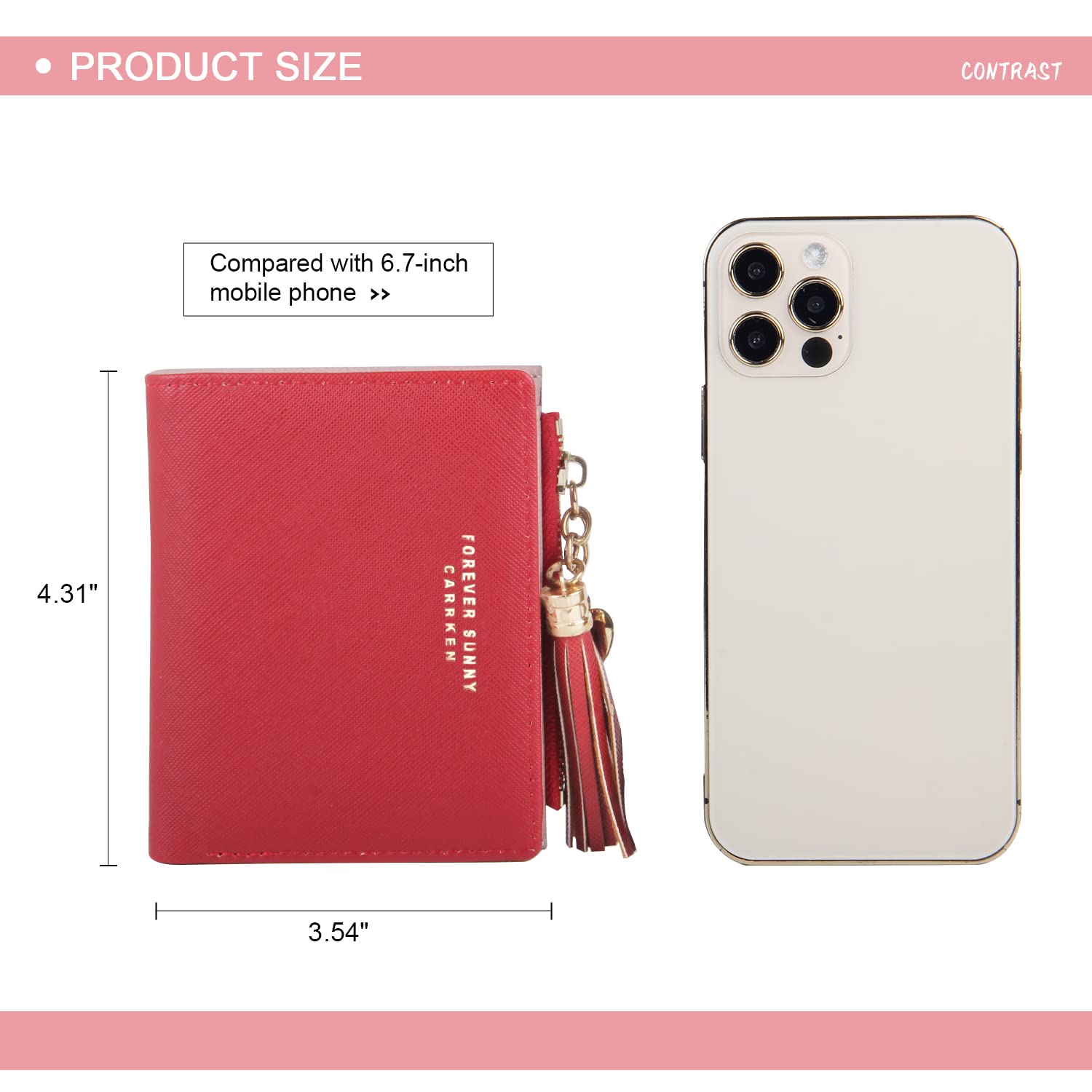 SUKUTU Women's PU Leather Bifold Wallet - Compact Small Purse with Coin Pocket & Card Holder for Ladies | Perfect for Everyday Use, Travel & Gift Giving