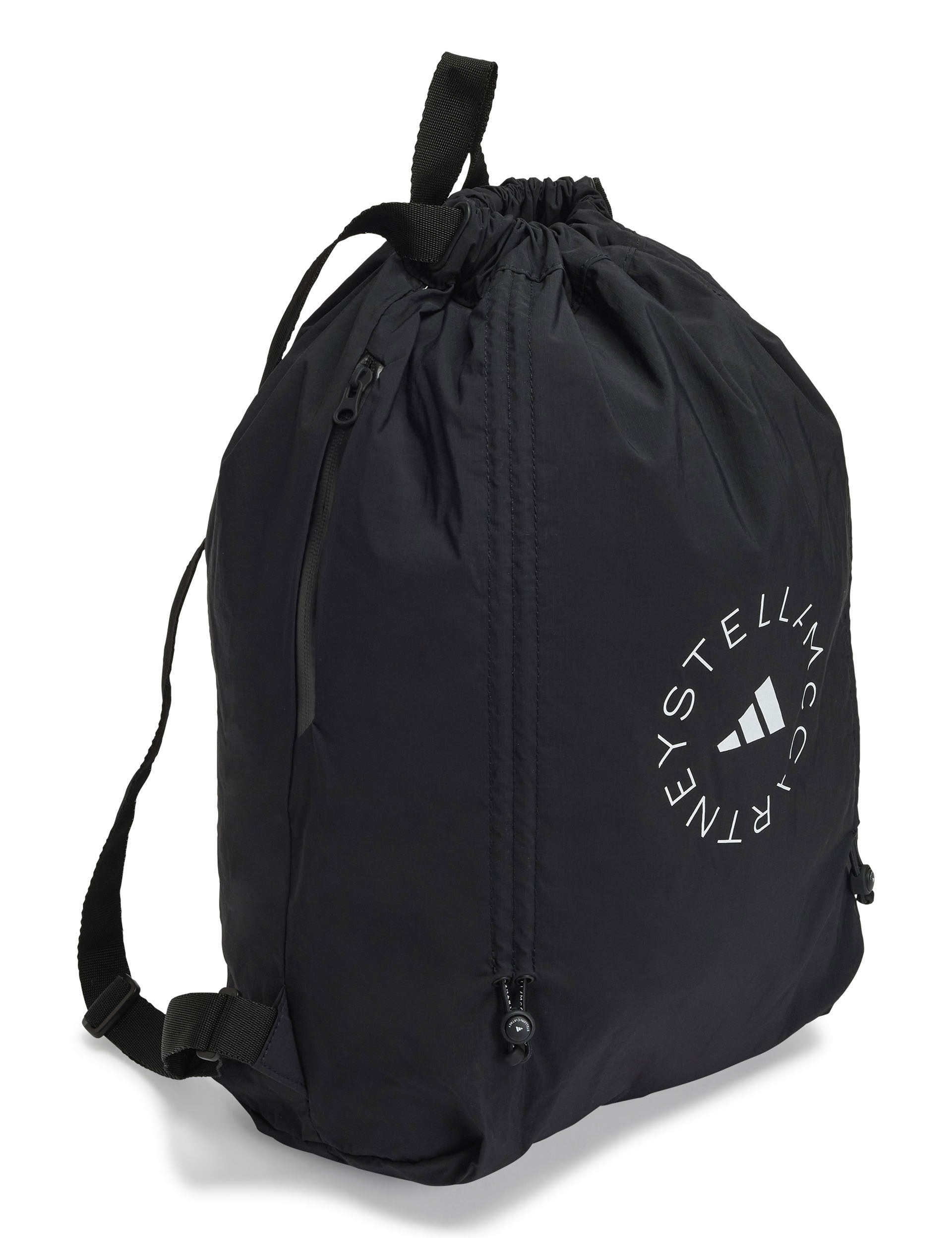Adidas by Stella McCartney Gym Sack Backpack - Black & White Waterproof Sports Bag for Gym, Yoga, Travel & Workout Essentials