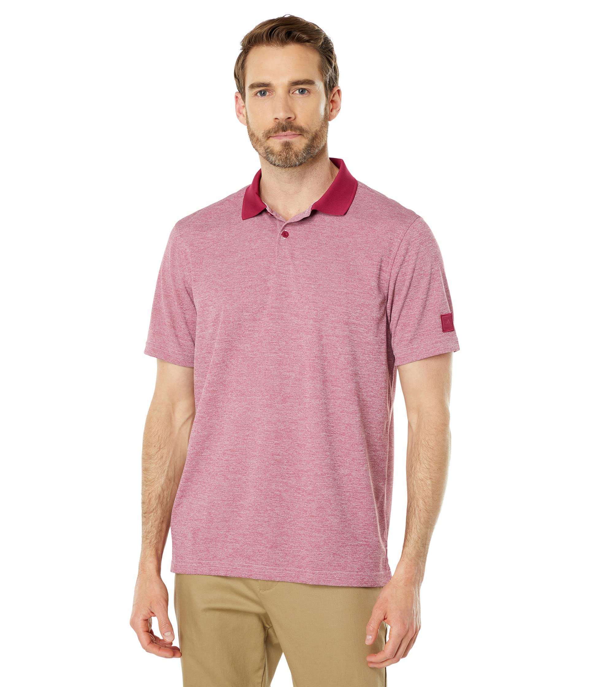 adidas Go-to No Show Polo Shirt for Men - Legacy Burgundy/Almost Pink - Breathable Comfort Fit Casual Wear for Gym, Running & Everyday Use