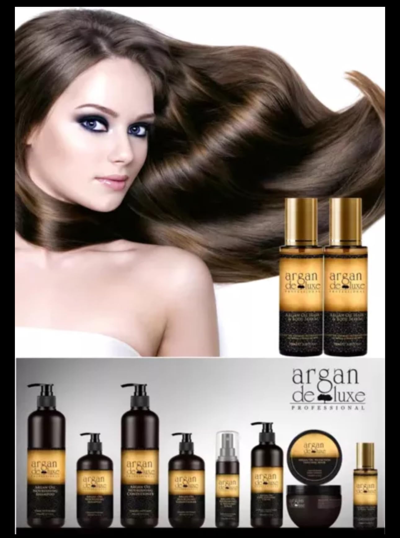 Argan Deluxe Hair Care Set - 5 Piece Kit with Organic Moroccan Oil, Nourishing Mask, Shampoo, Conditioner & Hairspray for Dry, Damaged Hair | Salon Quality Treatment at Home