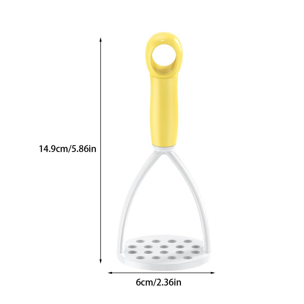 Premium Green Manual Silicone Potato Masher - Non-Stick Mini Masher for Potatoes, Fruits & Vegetables - Durable Cooking Utensil for Smooth Purees - Perfect for Mashed Potatoes, Baby Food & Baking Prep