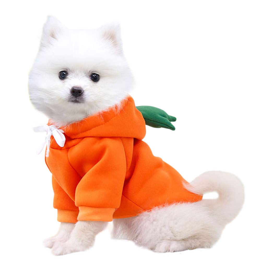 BAYOU Fleece Dog Hoodie - Warm Winter Pet Sweater with Fruit Print Hood for Dogs & Cats - Cozy Puppy Pullover for Outdoor Walks & Indoor Lounging