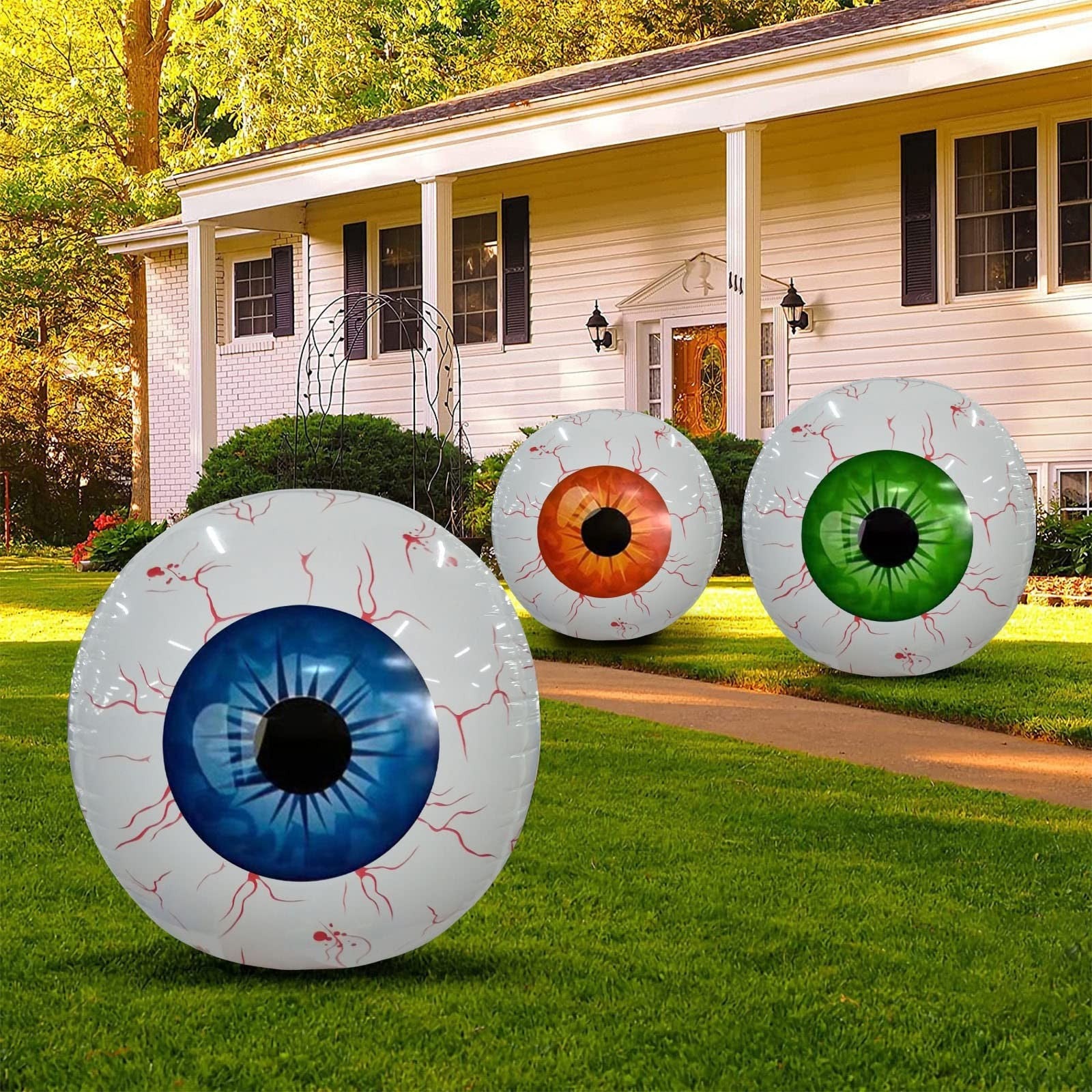 Halloween Eyeball Balloon - Spooky Inflatable Decor for Halloween Party, Haunted House & Outdoor Decorations