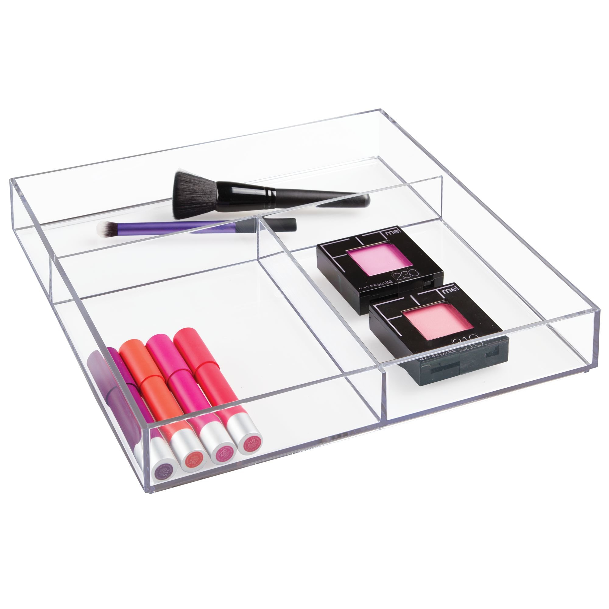 iDesign Clarity Plastic Divided Organizer Tray - 12