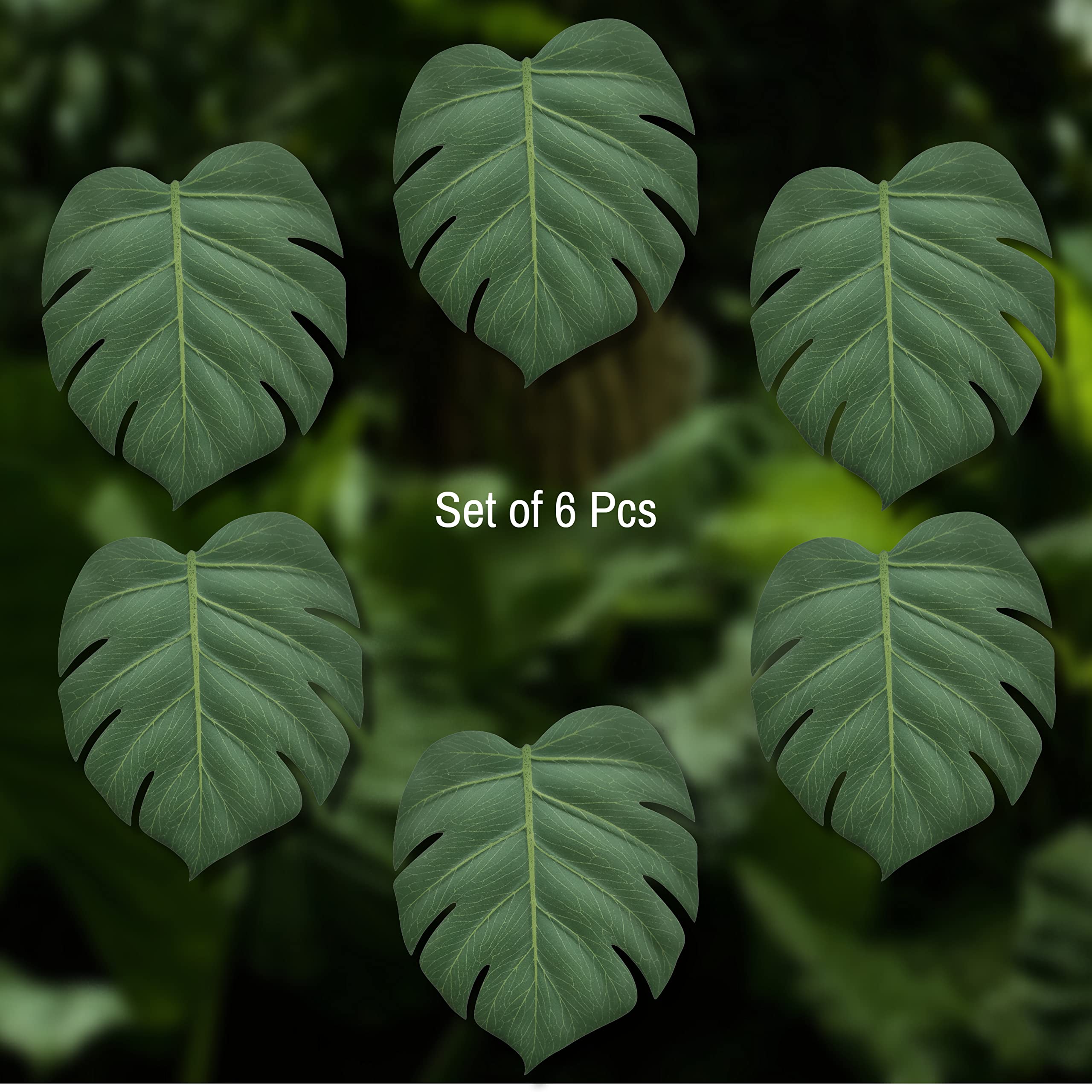BKKDecor | 6-Pack Monstera Leaf Coasters for Drinks - Waterproof & Heat-Resistant Tropical Home Decor | Perfect for Parties, Weddings & Housewarming Gifts | Stylish Table Protection for Coffee, Wine & Cocktail Glasses