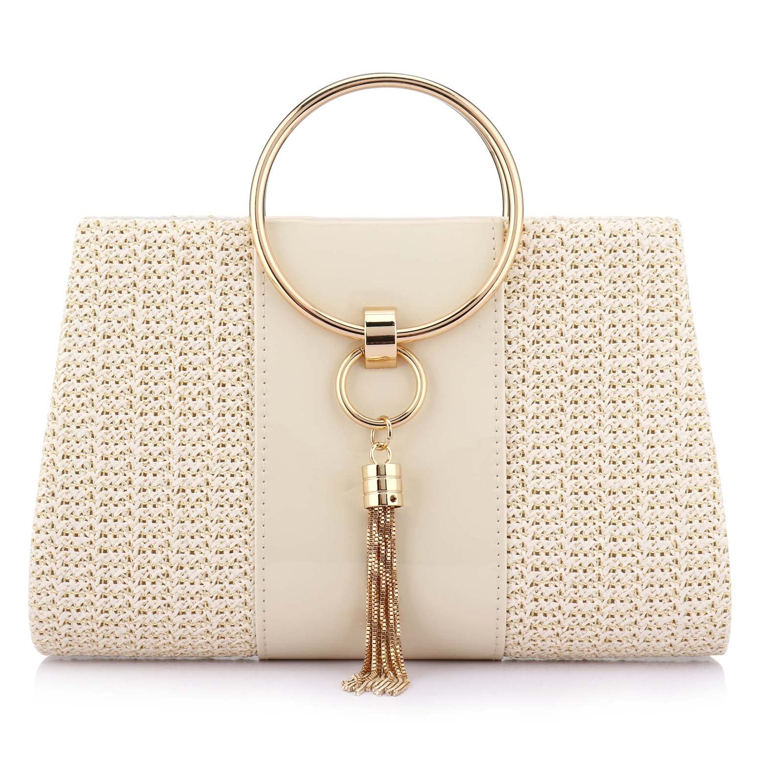 Stylish Women's Straw Crossbody Clutch Purse - Perfect for Evening, Beach & Shoulder Bag Use