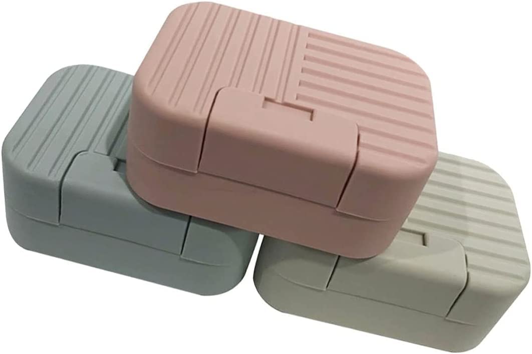 Portable Waterproof Travel Soap Box Holder - Plastic Soap Case for Bathroom, Outdoor & Home Use | Spring Soap Dish Container with Drainage Holes | Compact & Hygienic Storage for Travel, Camping & Gym (Beige & Brown)