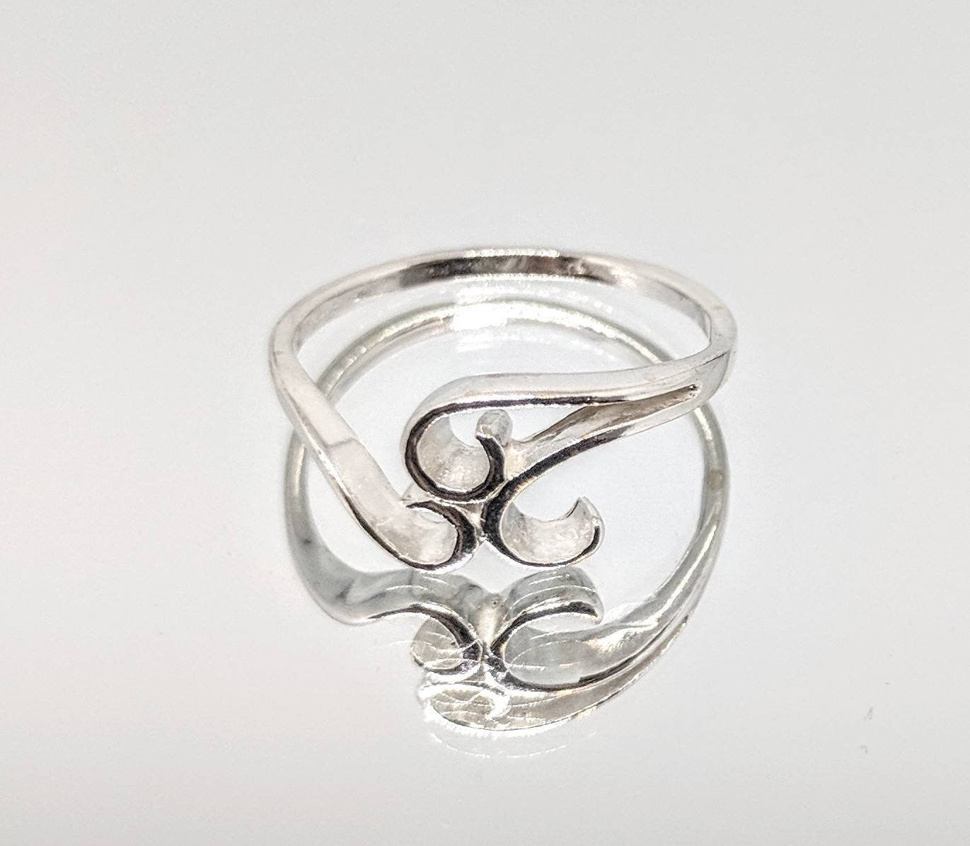 14K Solid Gold or Sterling Silver Freeform Swirl Ring - Size 7 DIY Jewelry Making, Elegant Fashion Statement for Women | Perfect for Weddings, Parties & Everyday Wear