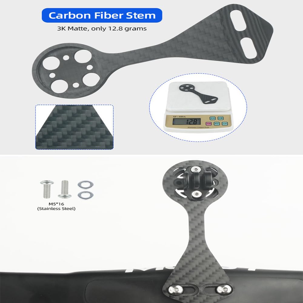 JOYSOG Carbon Fiber Bike Computer Mount - Out Front Extended GPS Holder for Garmin & Bryton | Secure Cycling GPS Mount for Road & Mountain Bikes