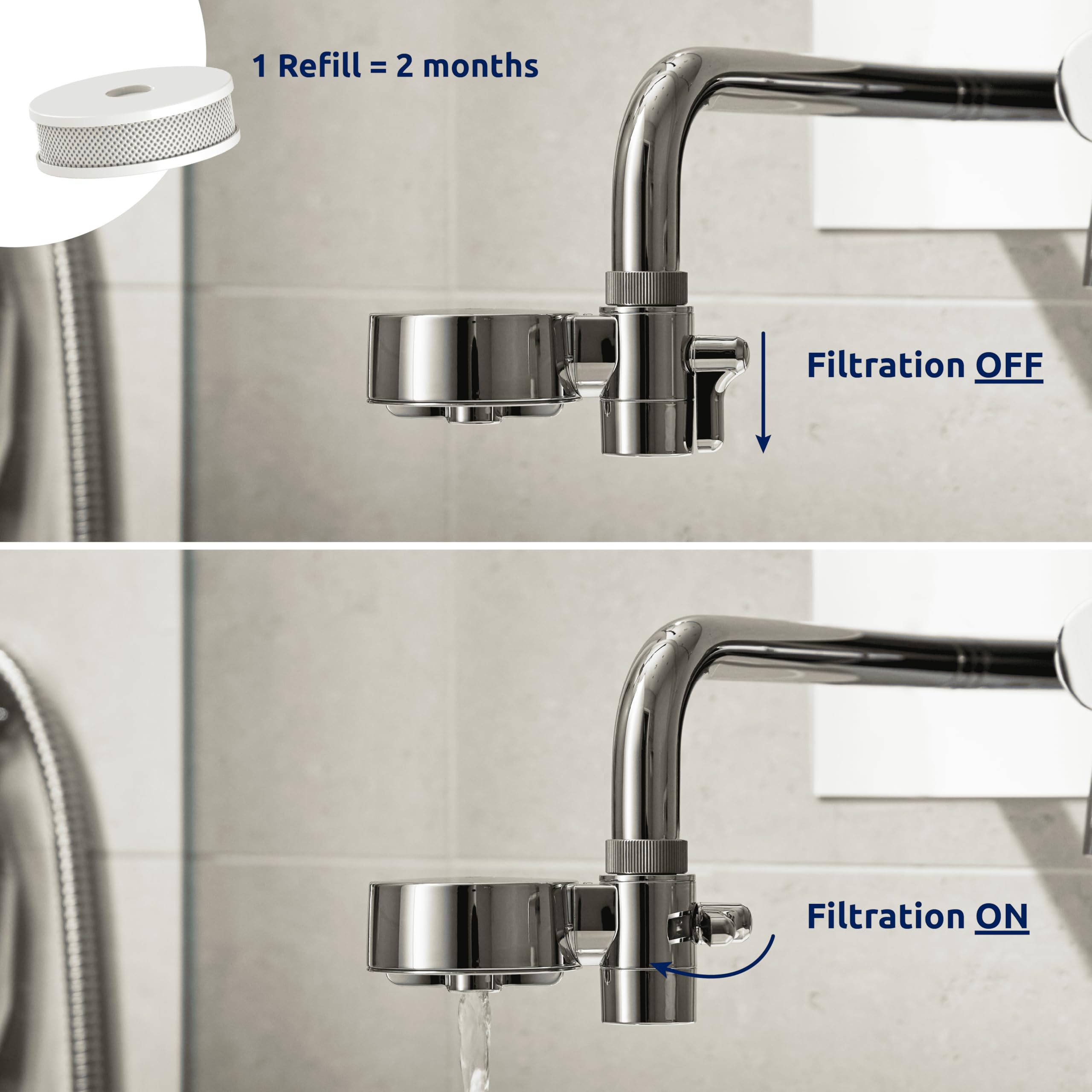 Tappwater EcoPro Compact - Il più piccolo filtro per acqua di rubinetto con nanotecnologia a 5 stadi, rimuove oltre 100 sostanze, design in cromo - Ideale per casa, ufficio e viaggi