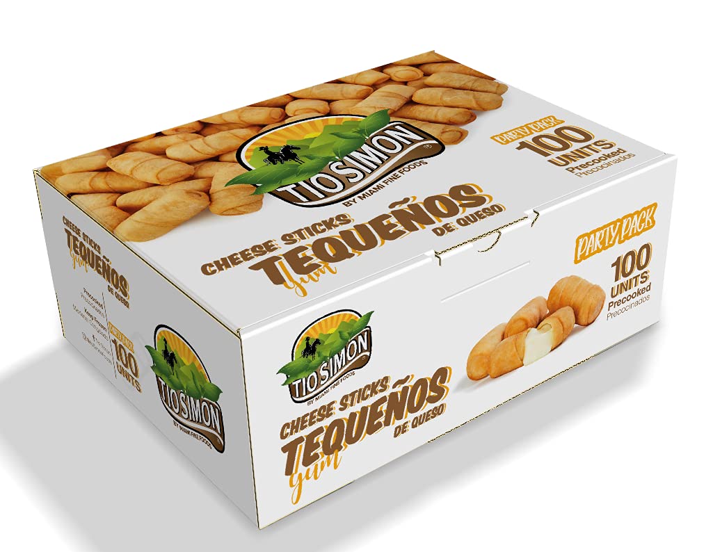 Tio Simon Pre-Cooked Tequeños - Frozen Cheese Filled Sticks (100 Count) | Authentic Venezuelan Appetizer for Parties, Snacking & Game Day