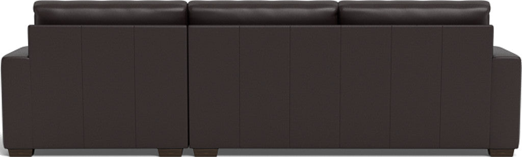 Mas Mesa 123 Deep Leather Right Chaise Sectional Sofa - Modern L-Shaped Couch for Living Room, Family Room & Home Theater Comfortable Seating