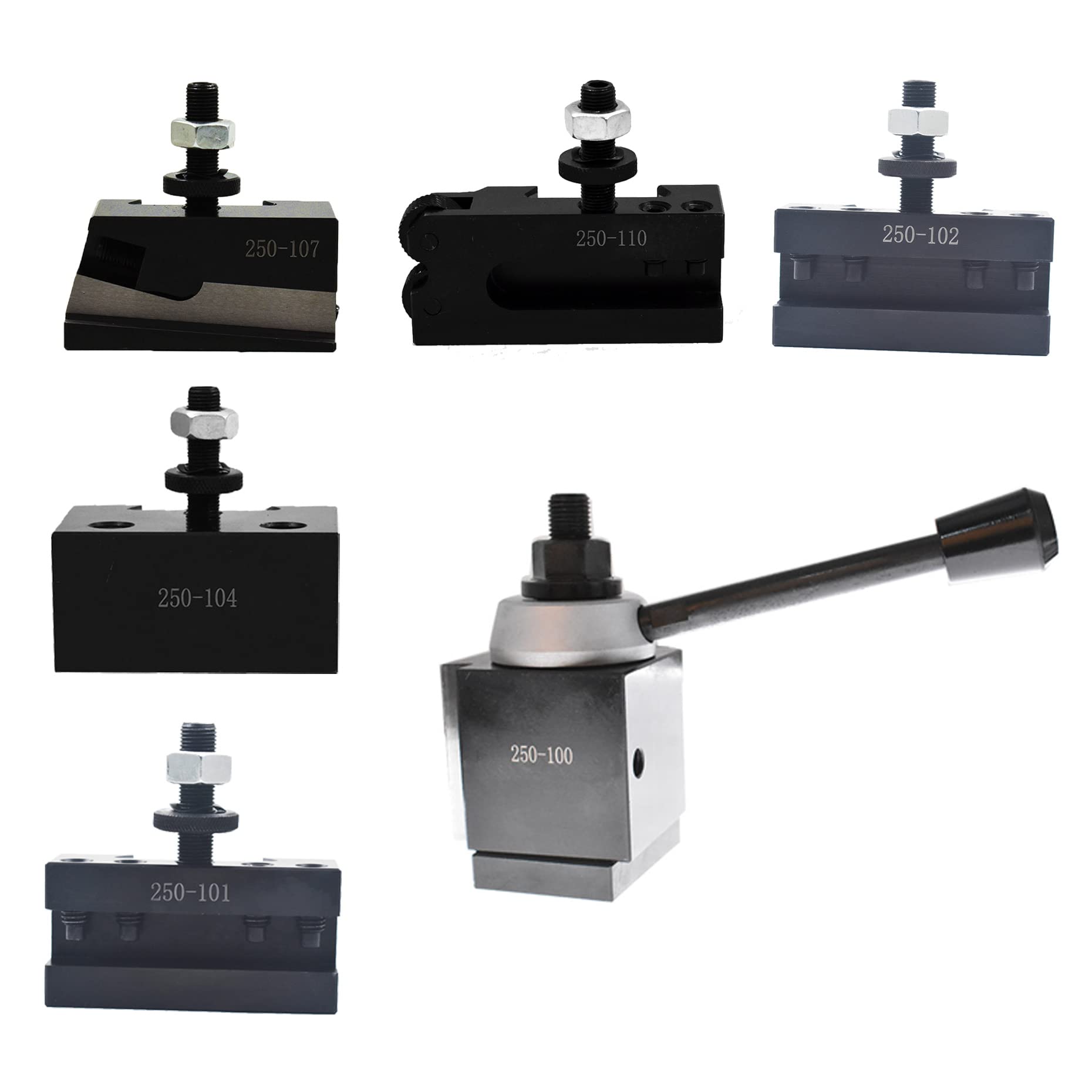 Kimllier 6Pcs AXA 250-100 Quick Change Tool Post Set - High Precision Piston Type for 12