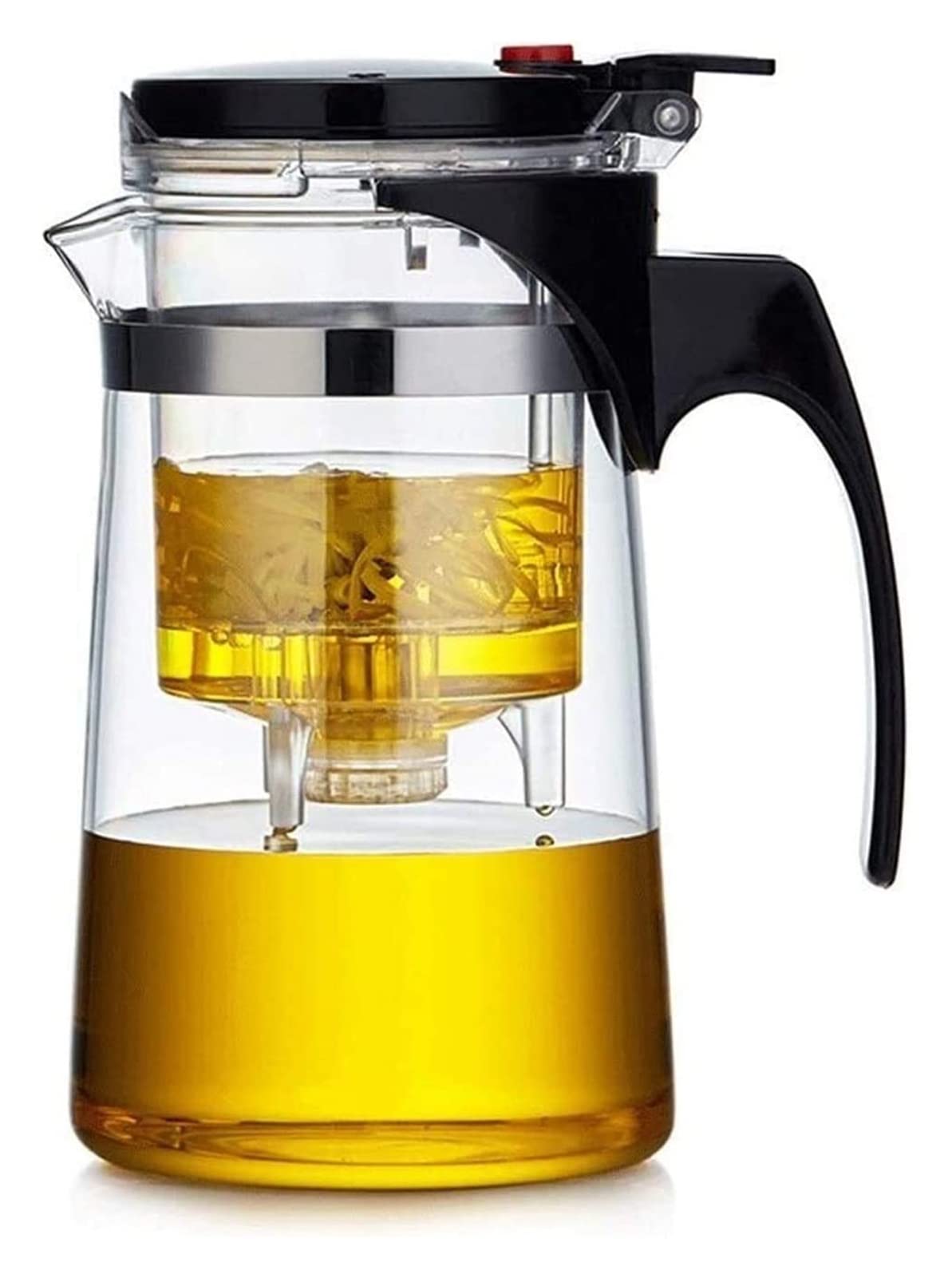 Premium Glass Teapot with Elegant Cups - Heat-Resistant Thick Borosilicate Glass Kettle for Home & Office Tea Brewing - Perfect for Loose Leaf Tea, Herbal Infusions & Iced Tea (Size A)