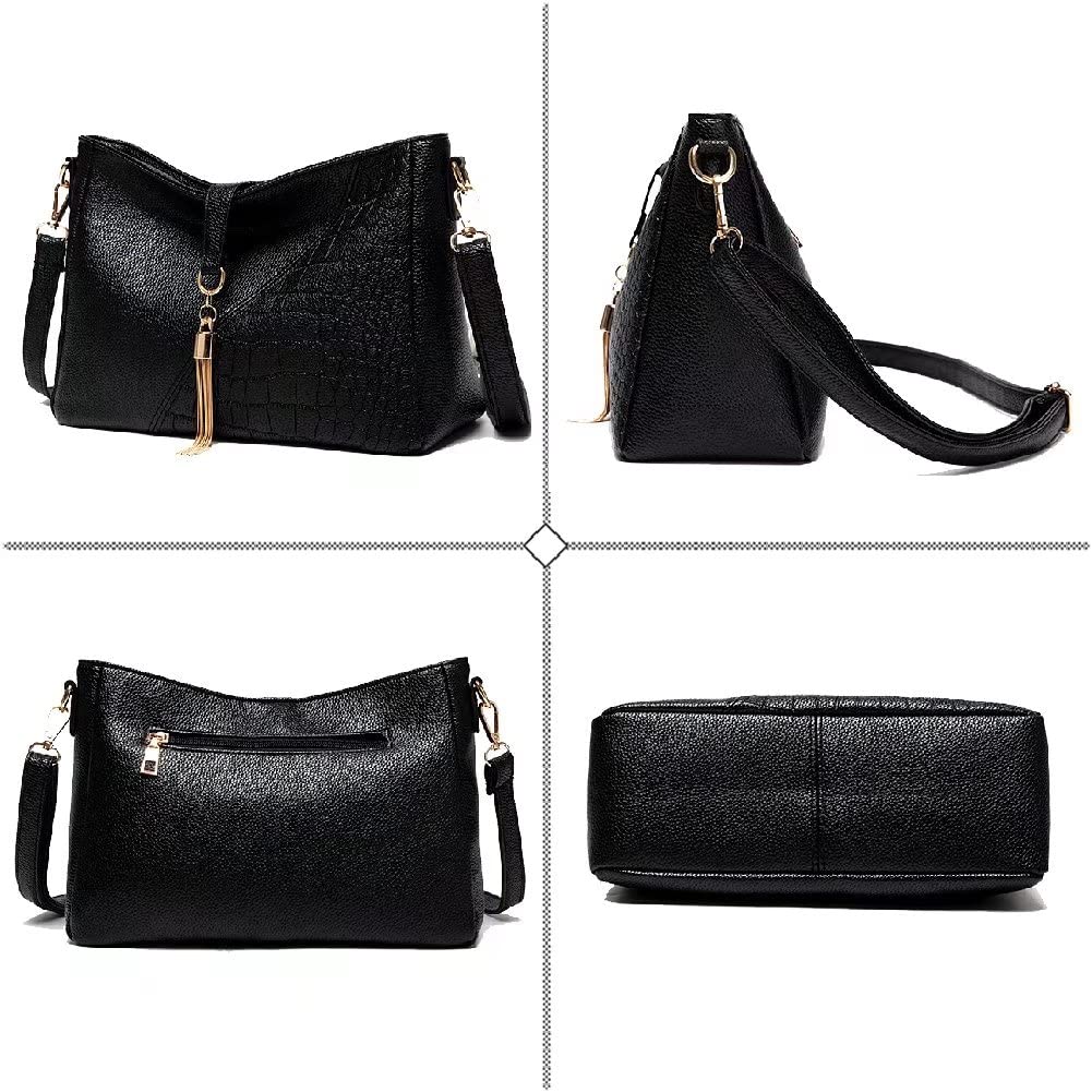 Stylish Women's PU Leather Crossbody Bag with Tassel - Fashionable Small Shoulder Purse for Ladies | Perfect for Work, Travel & Everyday Use