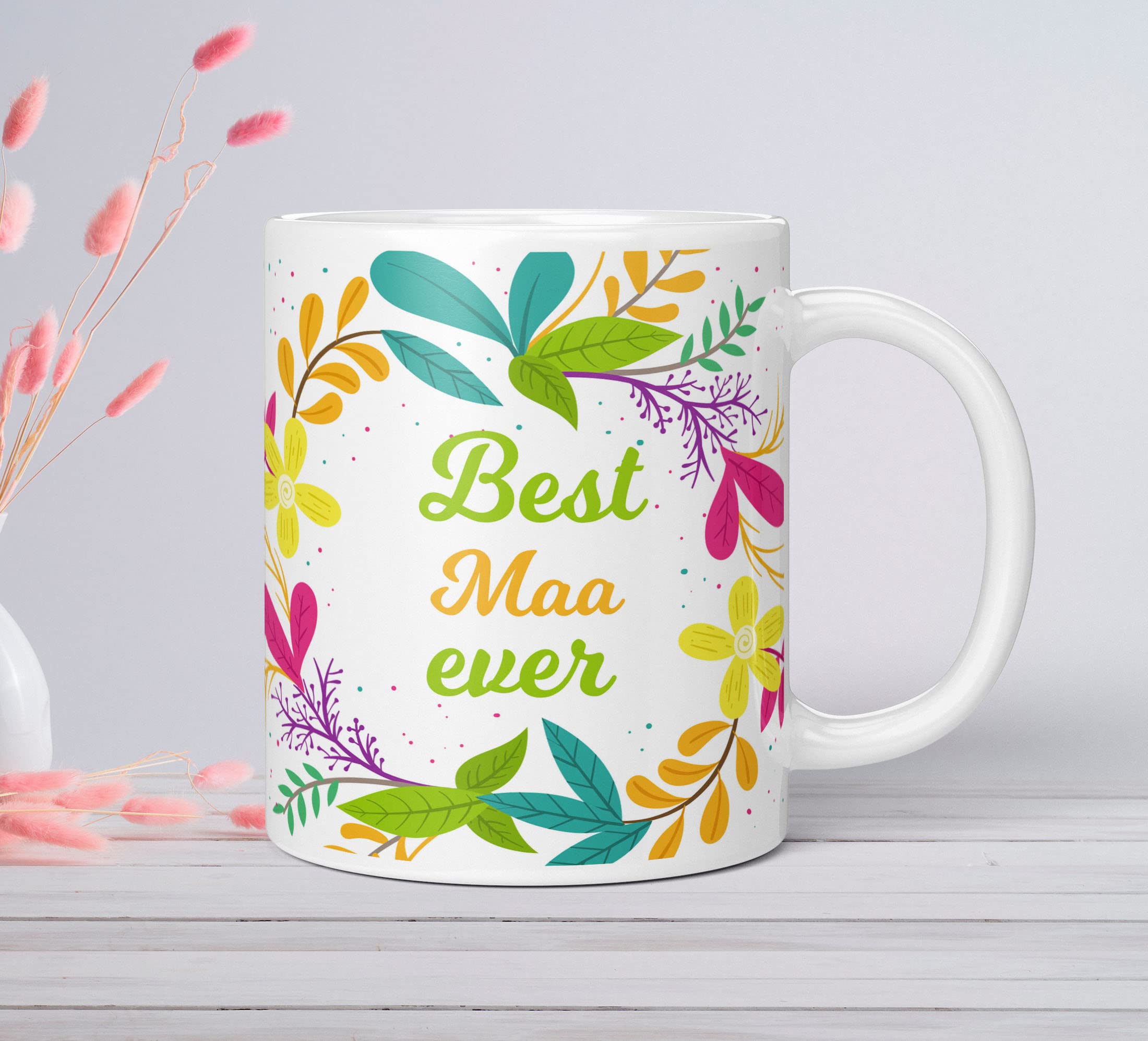 NH10 DESIGNS Best Mom Ever Printed Ceramic Coffee Mug - 350ml Microwave Safe Tea Cup for Mother's Day, Anniversary & Birthday Gifts - Ideal for Home, Office & Special Occasions