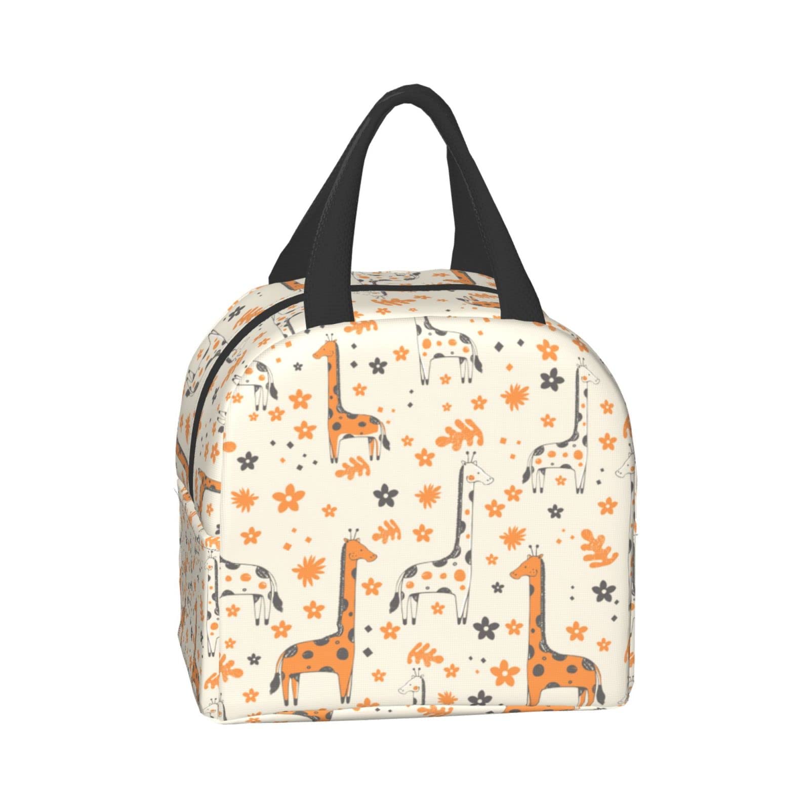 Cute Giraffe Insulated Lunch Box for Adults - Reusable Thermal Lunch Bag for Work, School, Camping, Hiking & Picnics - Perfect Office Lunch Tote & Beach Travel Cooler Bag