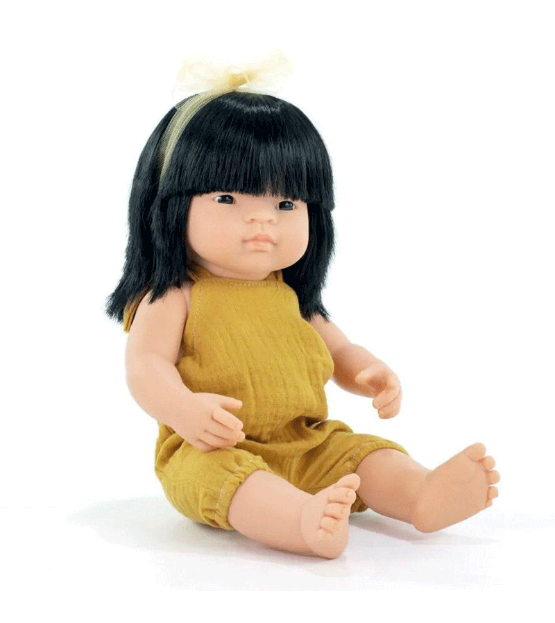 Miniland 15-inch Asian Girl Doll - My Friends & Me Collection | Perfect for Role Play, Diversity Education & Gift Giving
