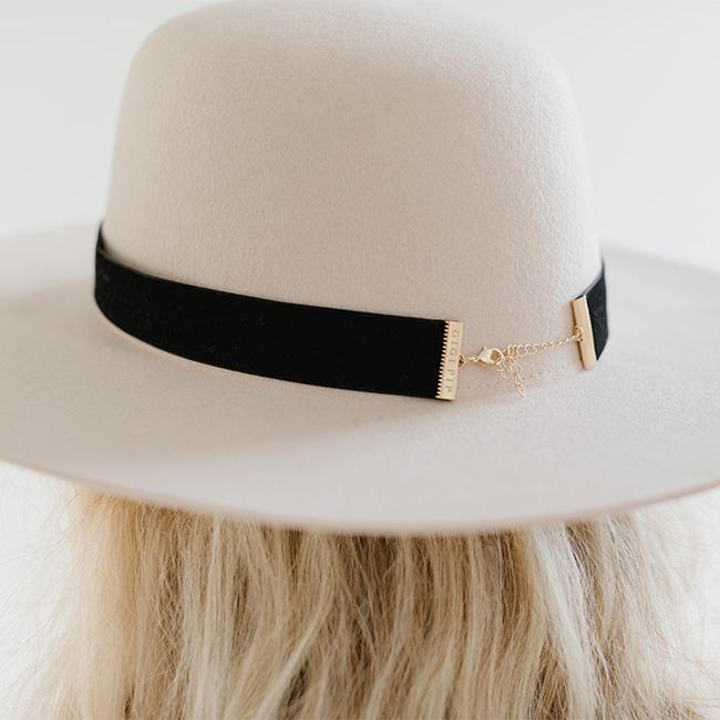 Velvet Chain Hat Band for Women & Men - Elegant Hat Accessory for Cowboy Hats, Fedoras & Western Style - Perfect for Weddings, Rodeos & Country Music Events