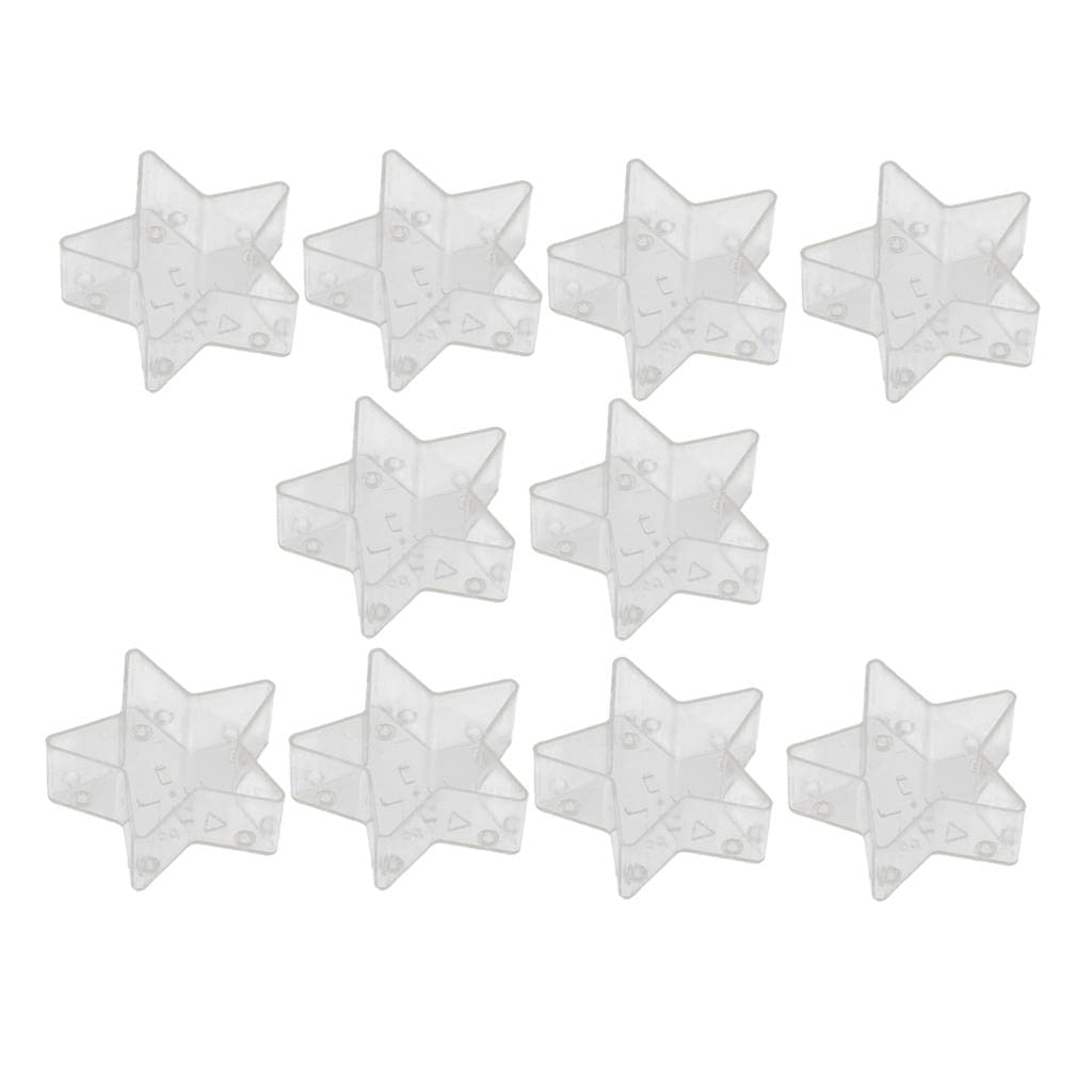 10pcs Clear Plastic Star-Shaped Candle Molds for DIY Candle Making, Soap Making & Home Crafts - Reusable Empty Candle Containers for Aromatherapy, Wedding Decor, Holiday Gifts & Party Favors