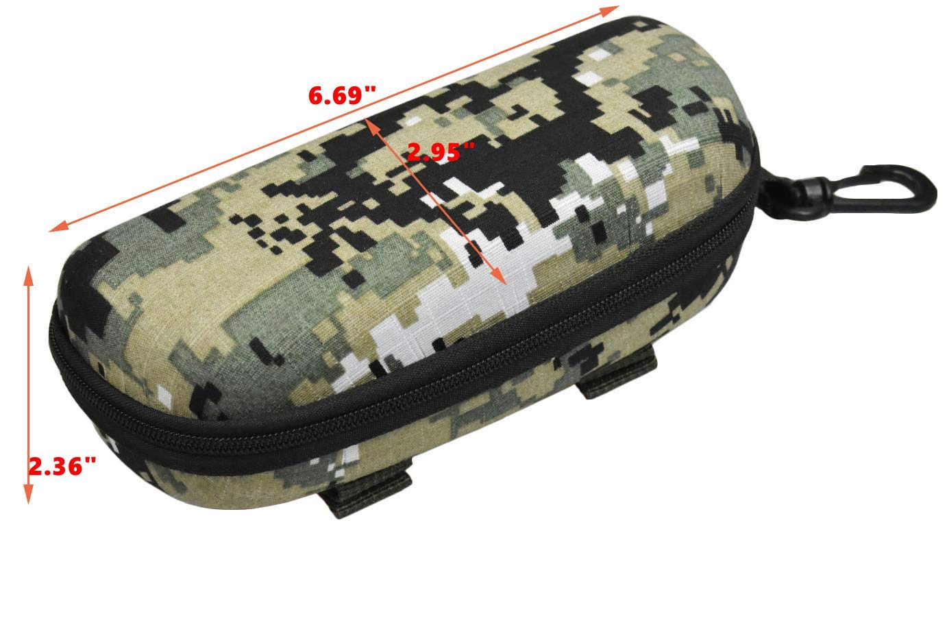 Tactical Molle Zipper Sunglasses Case - Shockproof Hard Shell Sunglasses Pouch for Men & Women - Durable Eyeglass Holder for Outdoor Sports, Hiking, Travel & Daily Use
