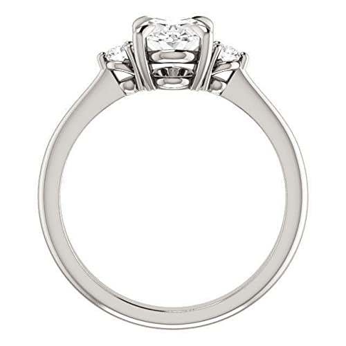 2 CT Oval Cut Three Stone Bridal Ring Set - VVS1 Colorless Moissanite in 925 Sterling Silver - Elegant Engagement & Wedding Ring Set - Perfect Gift for Anniversaries, Proposals & Special Occasions