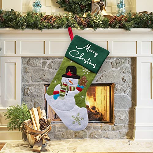 Stocking-1-snowman Green