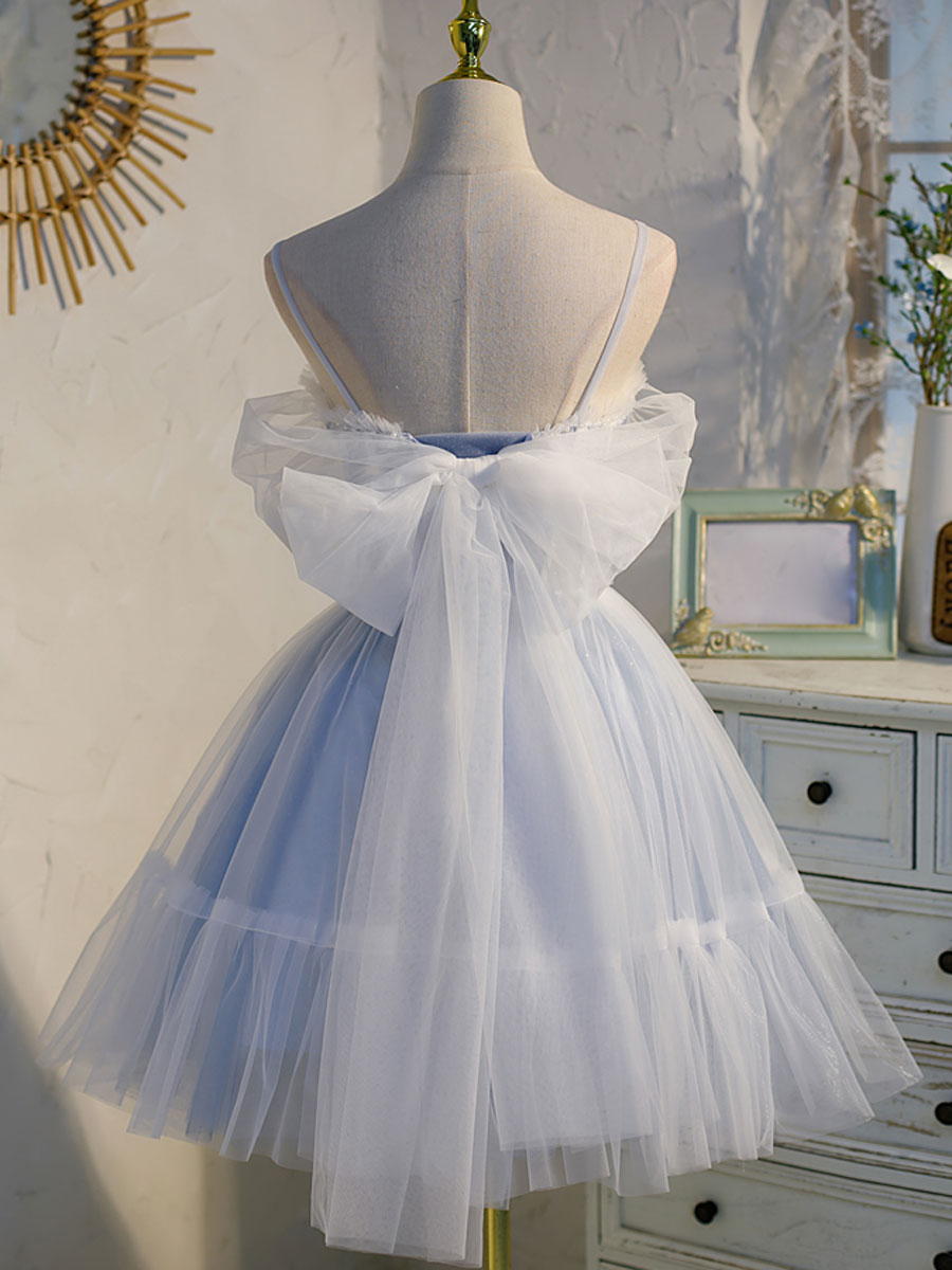 Blue Sweetheart Neck Tulle Lace Short Prom Dress - Puffy Homecoming Ball Gown for Teens | Perfect for Prom Night, Homecoming Dance & Special Occasions