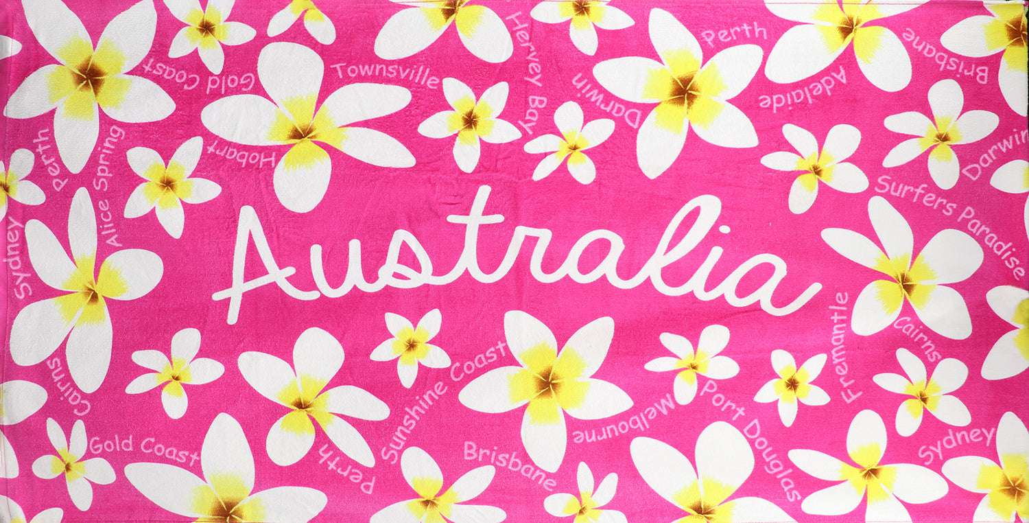 100% Cotton Australian Souvenir Kangaroo Flag Soft Beach Bath Towel - Perfect Gift for Travel Lovers, Home Decor & Beach Essentials | Aussie Blossom Design