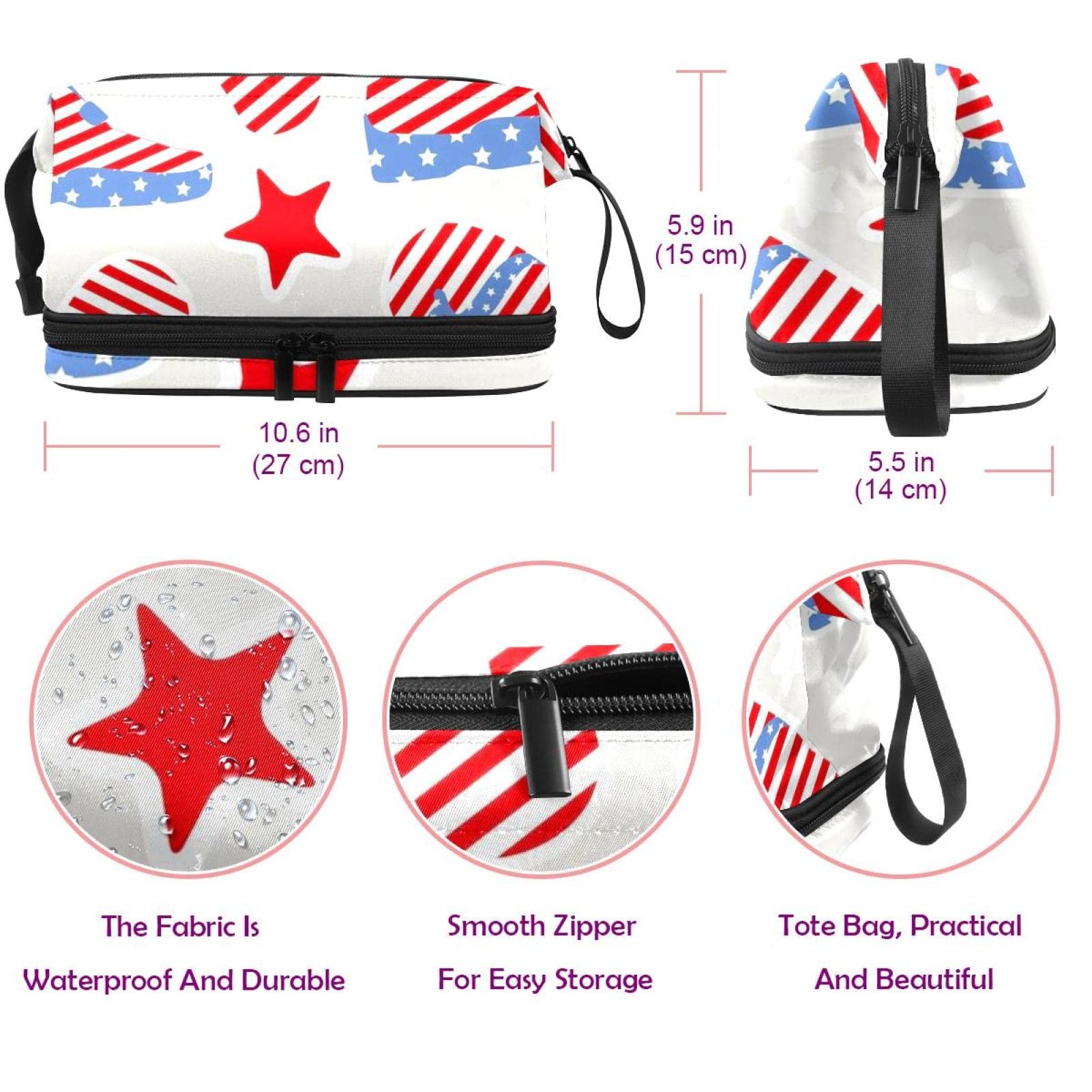 Hanging Travel Toiletry Bag for Women & Men - Waterproof Cosmetic Makeup Organizer with Hooks | Perfect for Independence Day, Camping, Gym & Vacation Travel Accessories