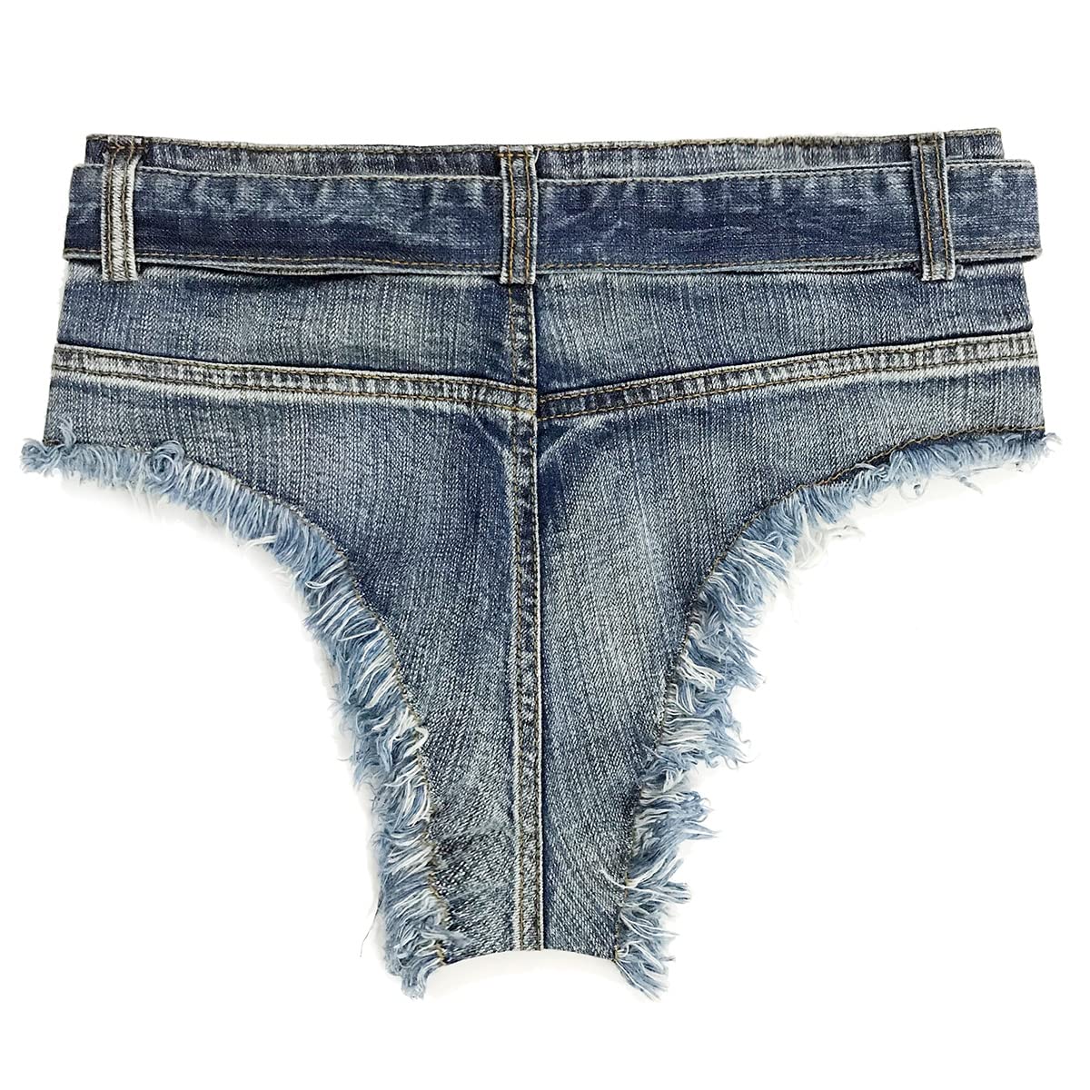 Sexy High Waisted Denim Shorts for Women - Raw Edge Hem Booty Shorts with Belt | Perfect for Nightclub, Party & Summer Outfits