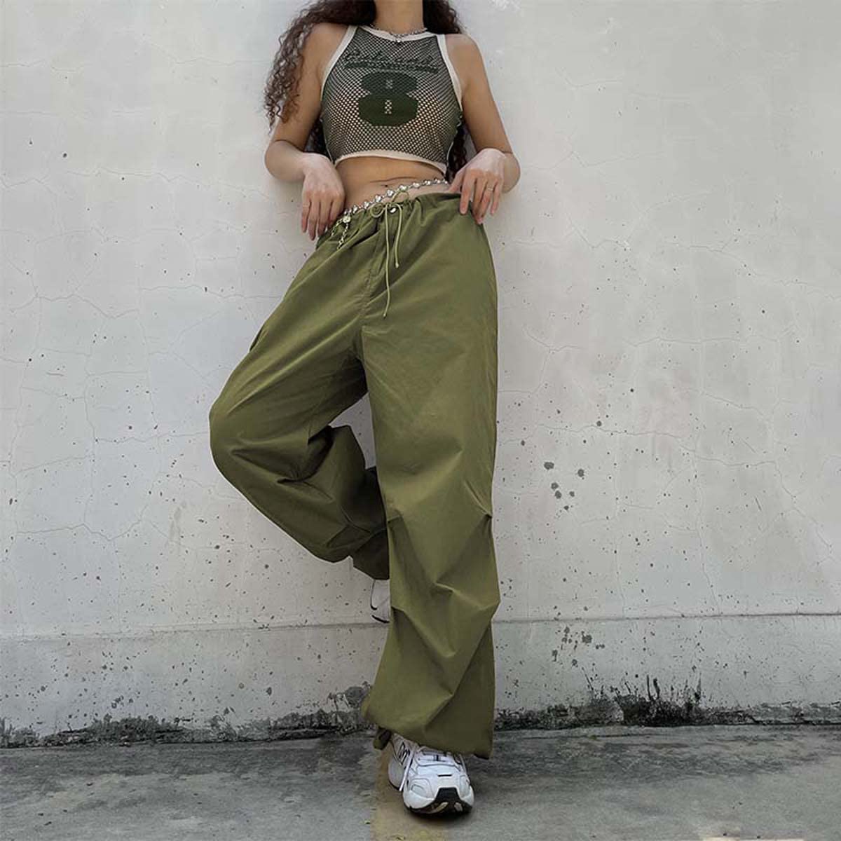 Gothic Vintage Women's Casual Pants - Loose Wide Leg Sweatpants with Drawstring, Harajuku Style for Streetwear & Alternative Fashion | Perfect for Daily Wear, Concerts, and Gothic Events