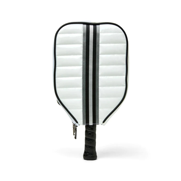Think Royln Sporty Spice Pickleball Bag - White Patent Leather | Premium Paddle Tennis Accessories for Women & Men | Perfect for Tournaments, Gym & Outdoor Play