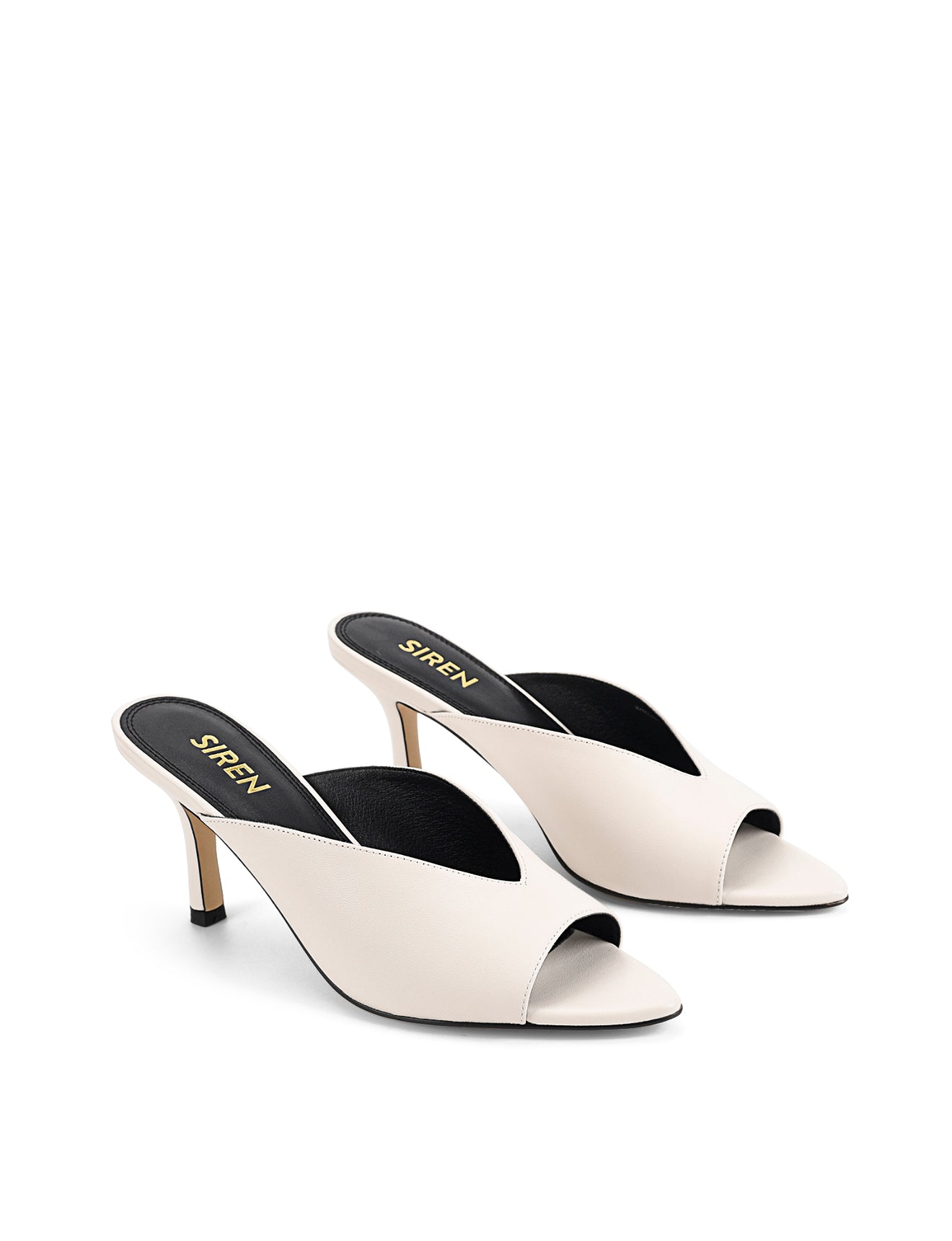 Mabel Point Toe Mules - Chalk White Leather Slip-On Shoes for Women | Comfortable & Stylish for Office, Casual Outings & Summer Wear